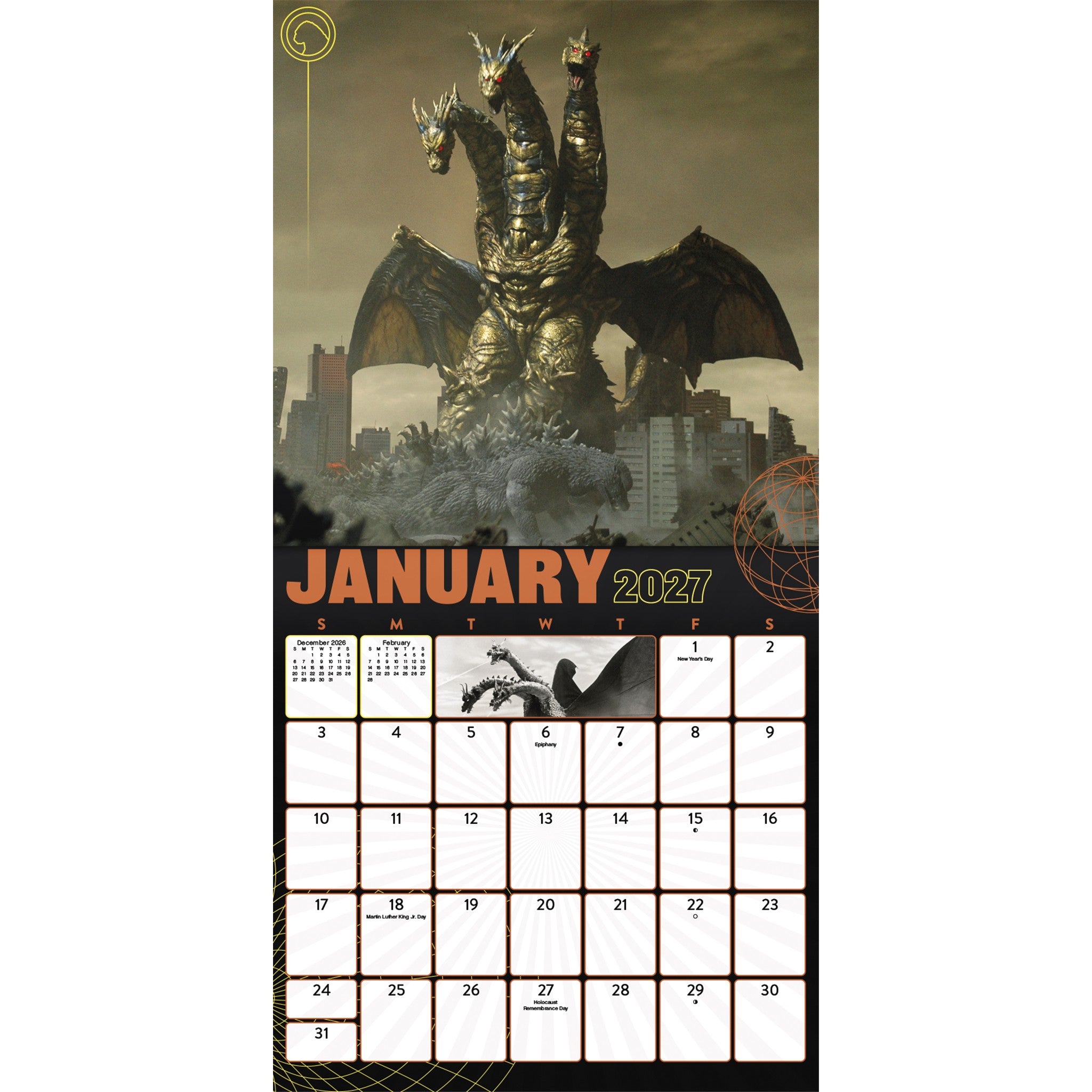Godzilla Classic Exclusive with Print 2027 Wall Calendar - Online Only