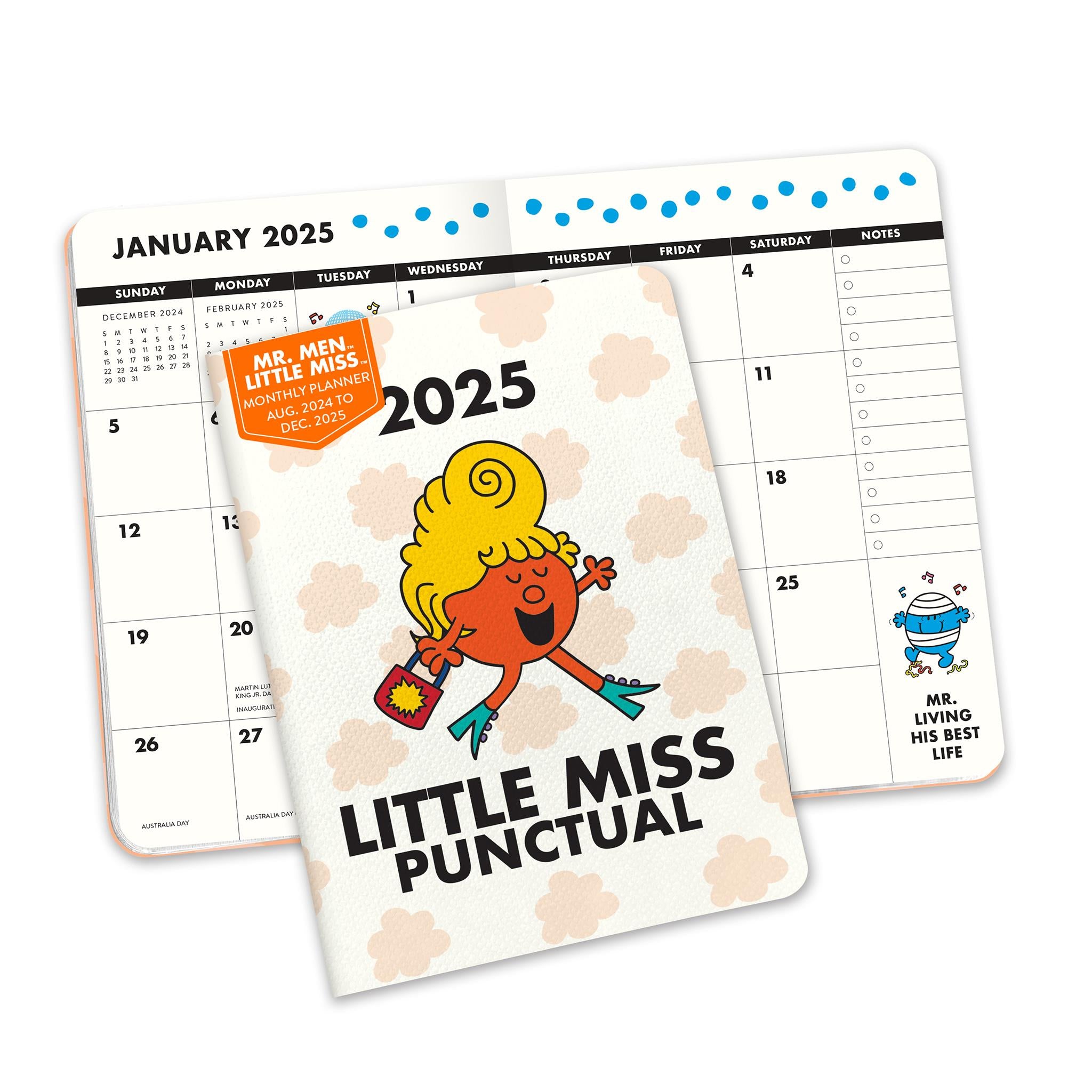 Little Miss Punctual Monthly Pocket Planner 2025 Calendar