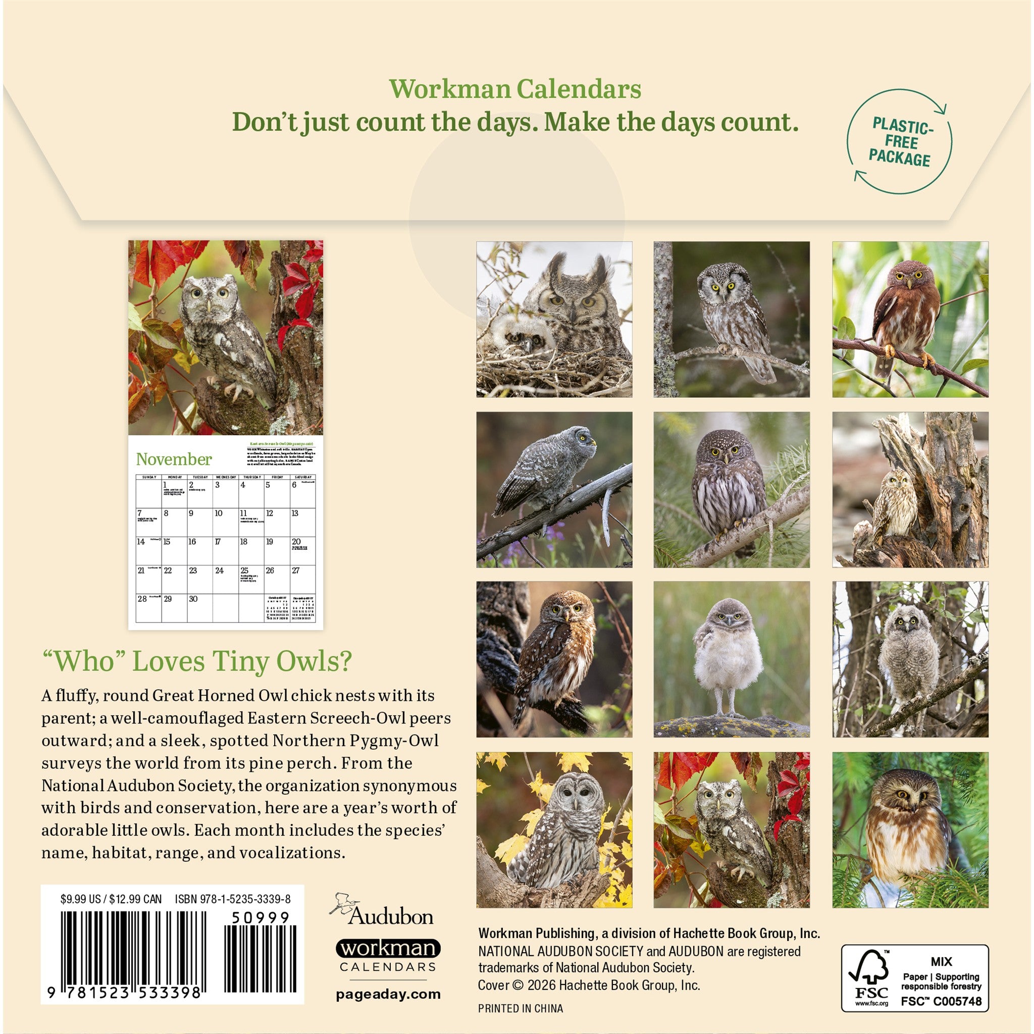 Audubon Little Owls 2027 Mini Calendar - Online Only