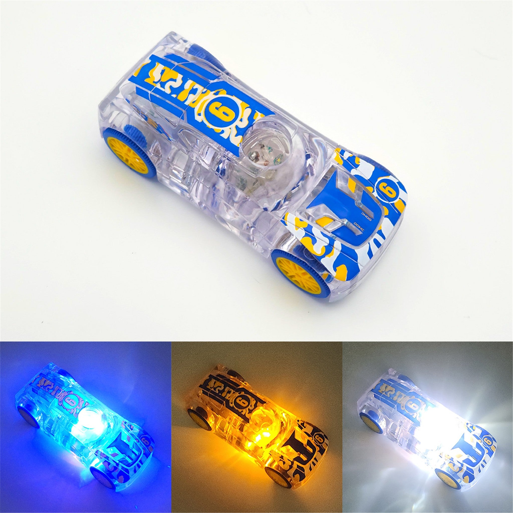 Blue/Yellow Muscle Car Marble Racer