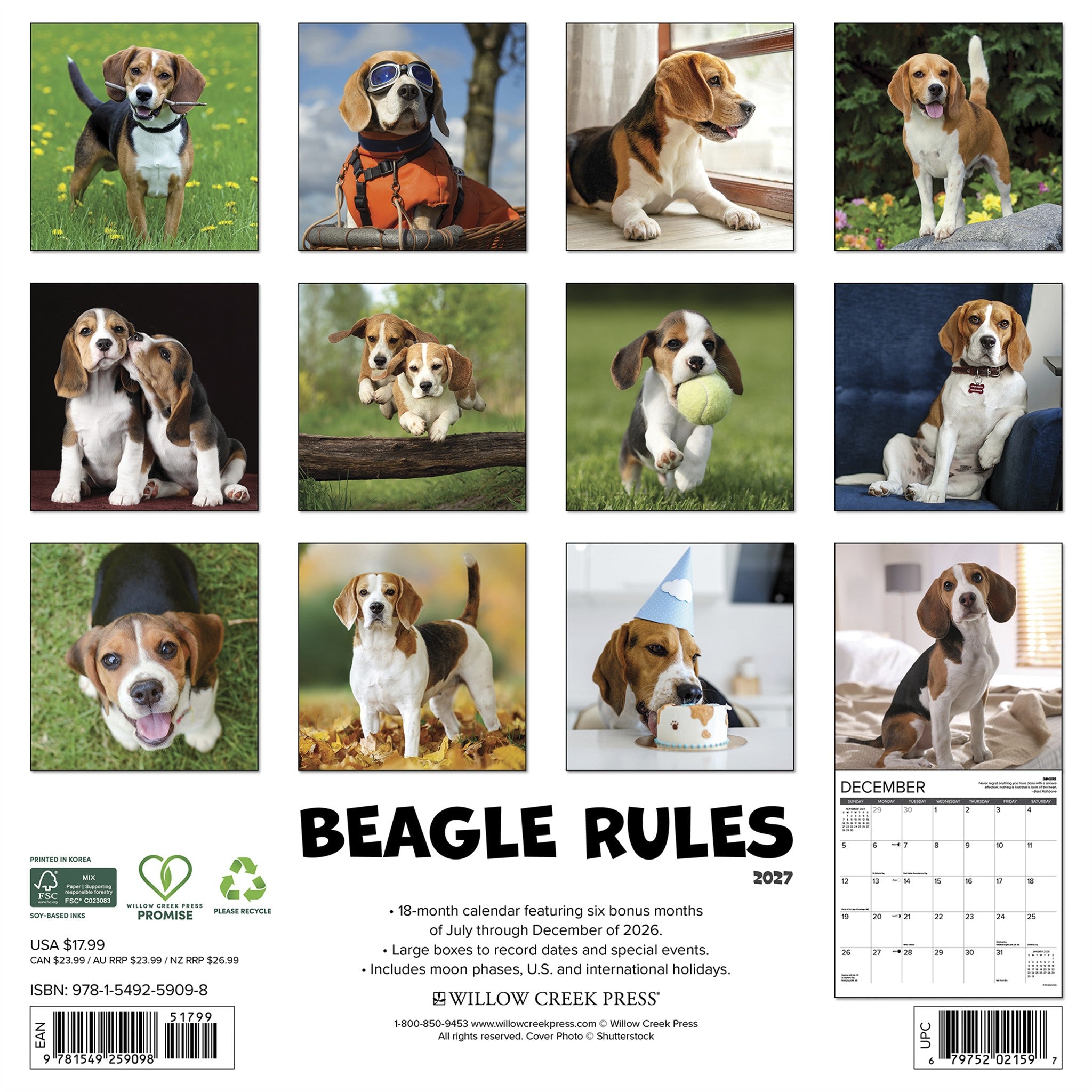Beagle Rules 2027 Wall Calendar - Online Only