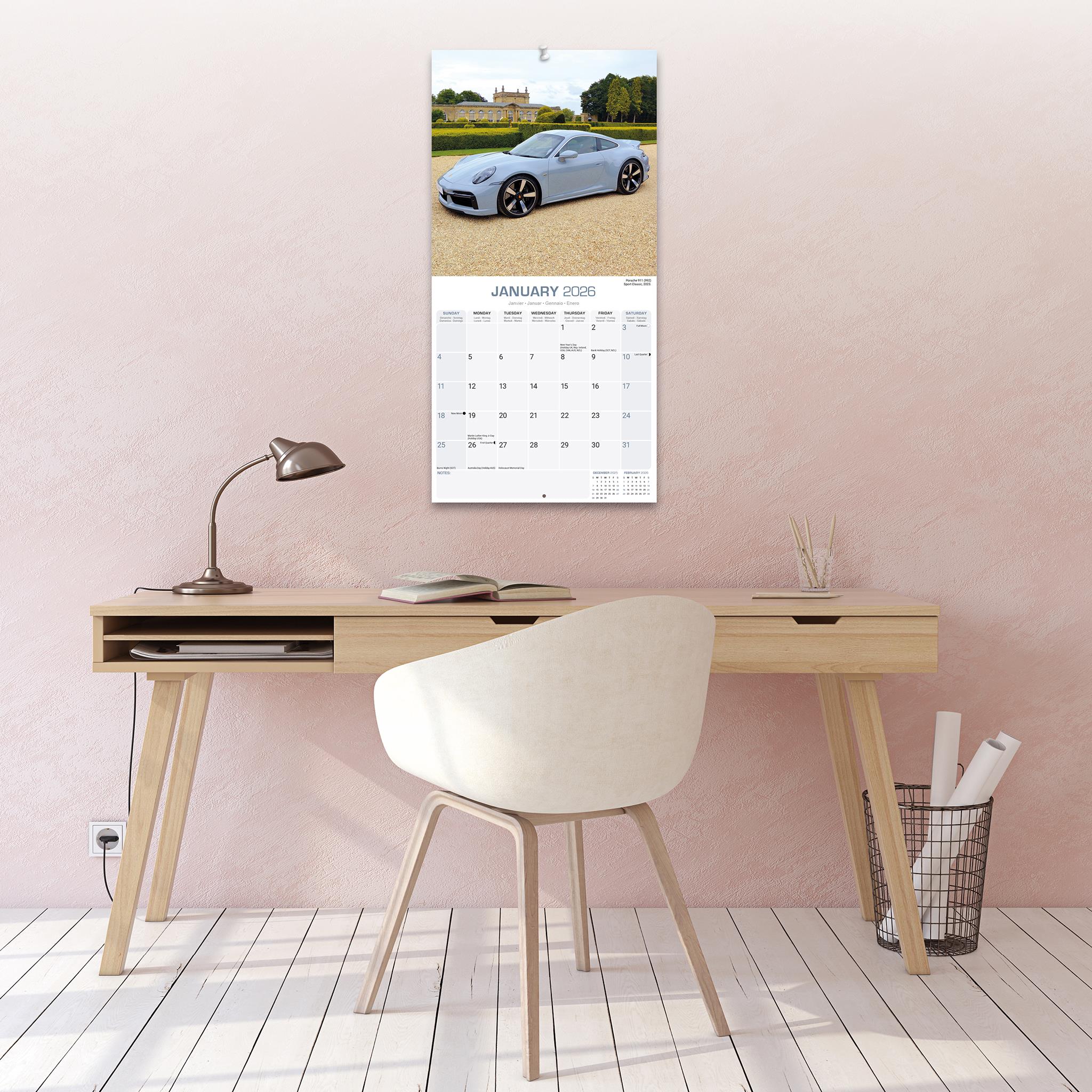 Porsche 2026 Wall Calendar