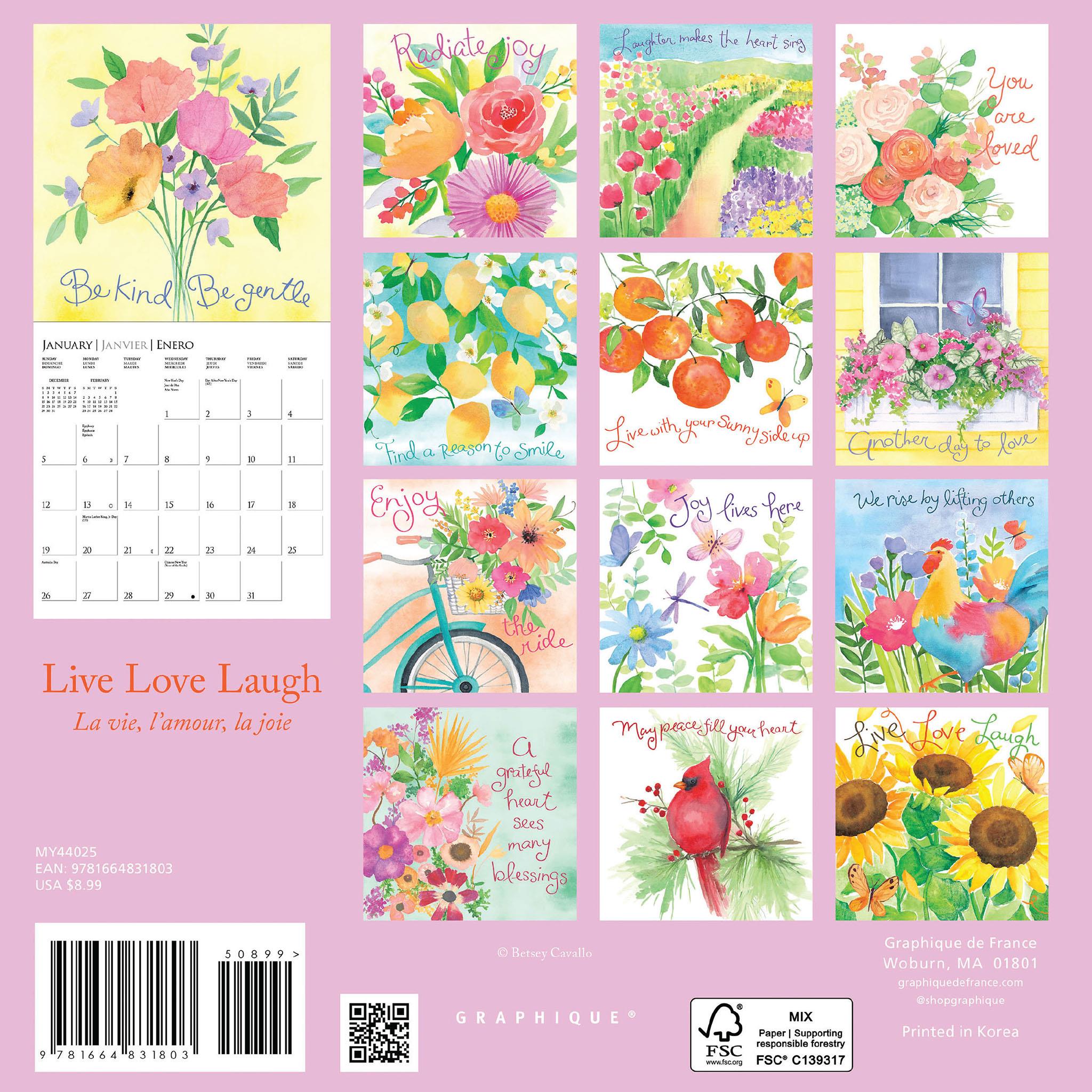 Live Love Laugh Mini 2025 Calendar