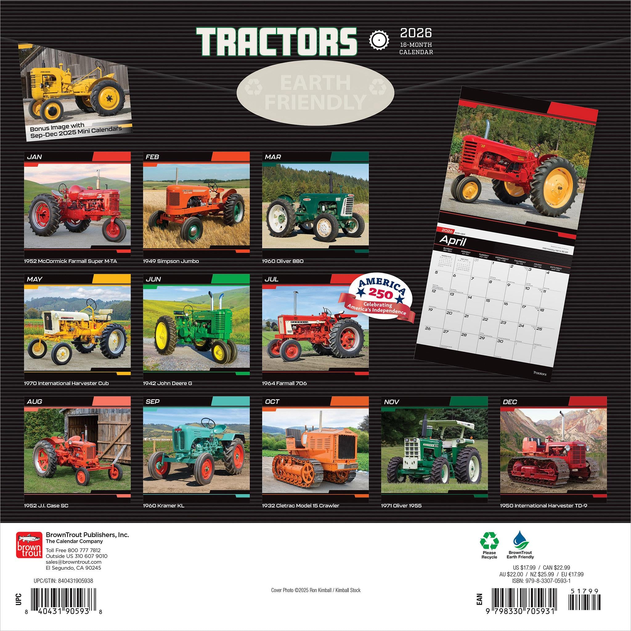 Tractors 2026 Wall Calendar - Online Exclusive