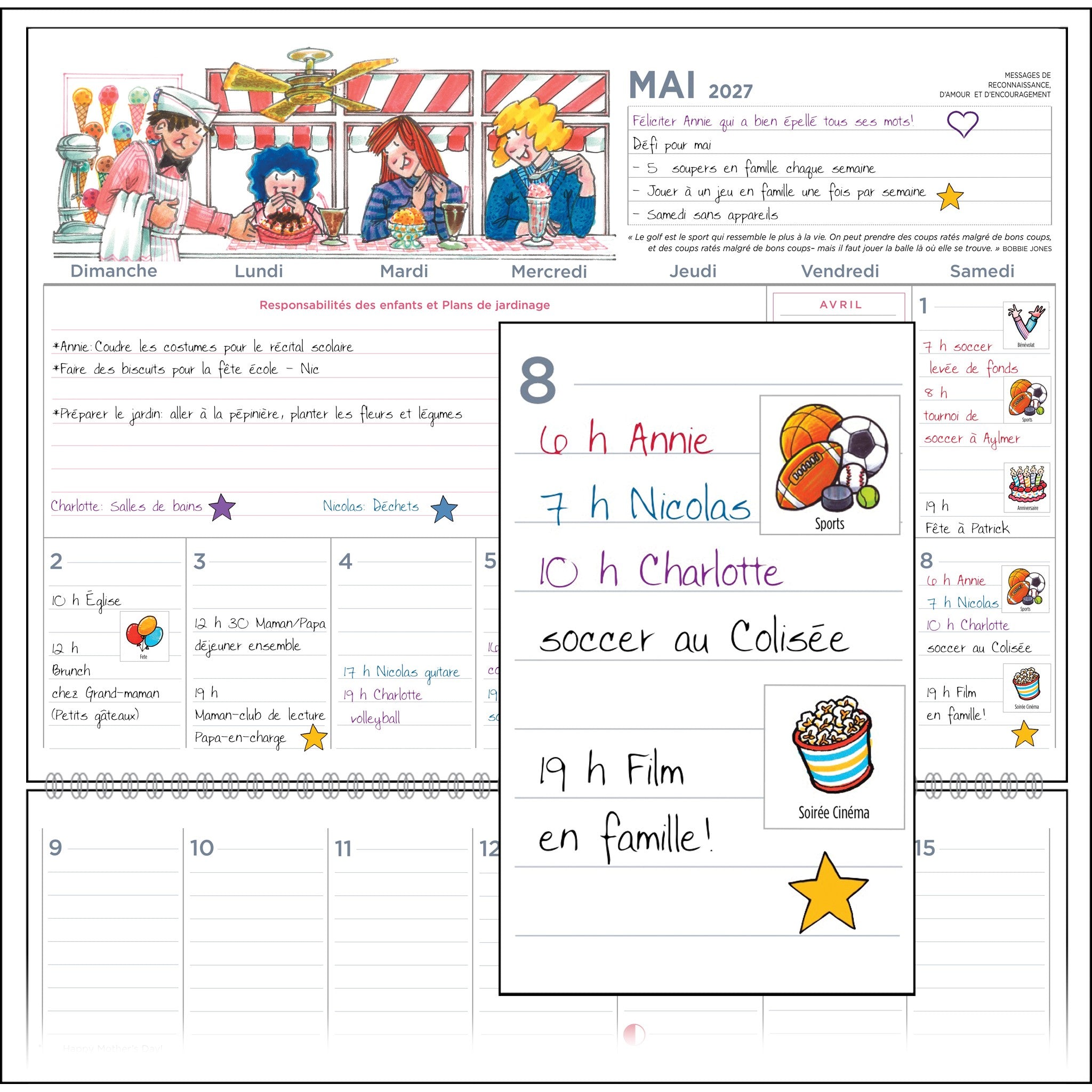 Agenda Familial 2027 Calendrier Mural (French)