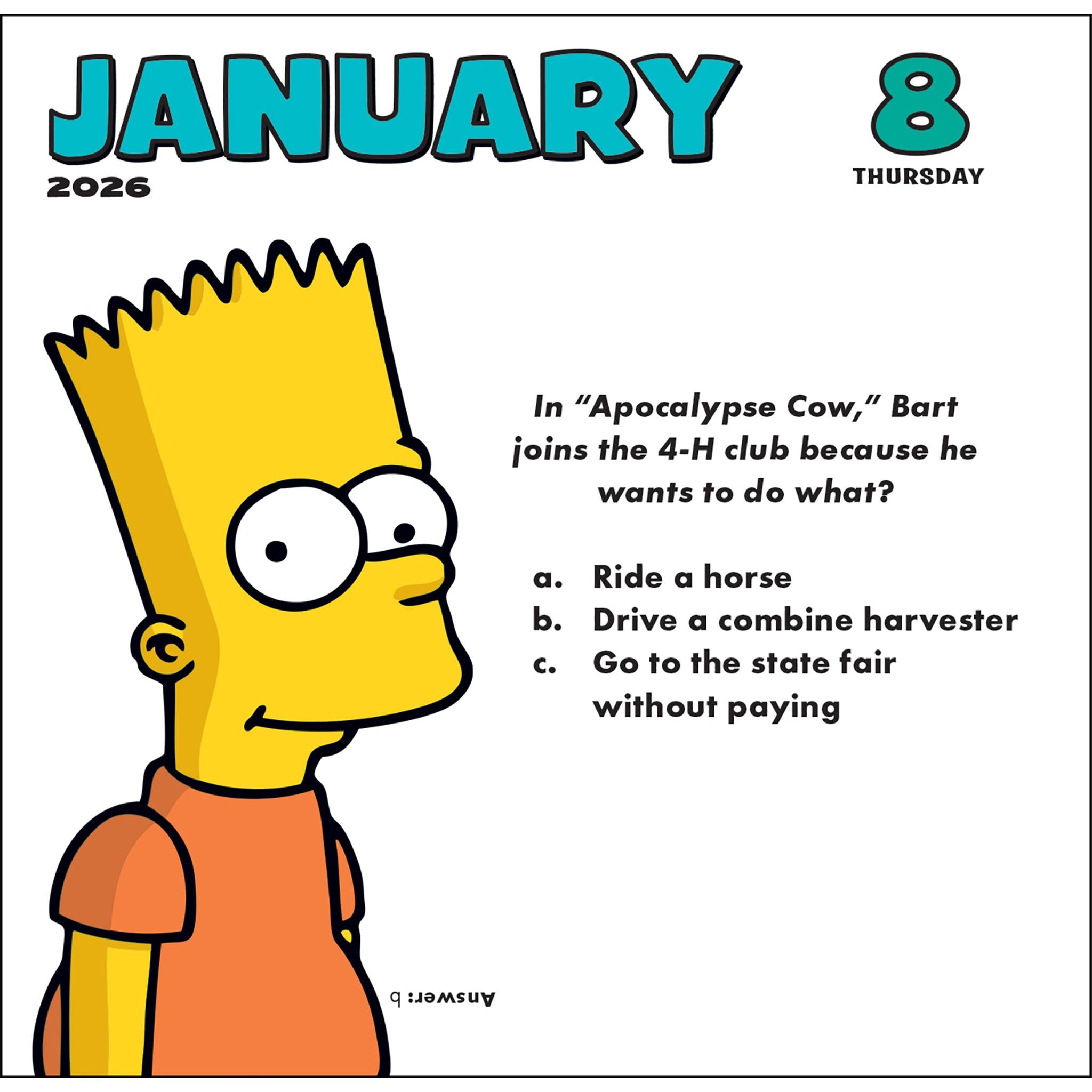 Simpsons 2026 Box Calendar