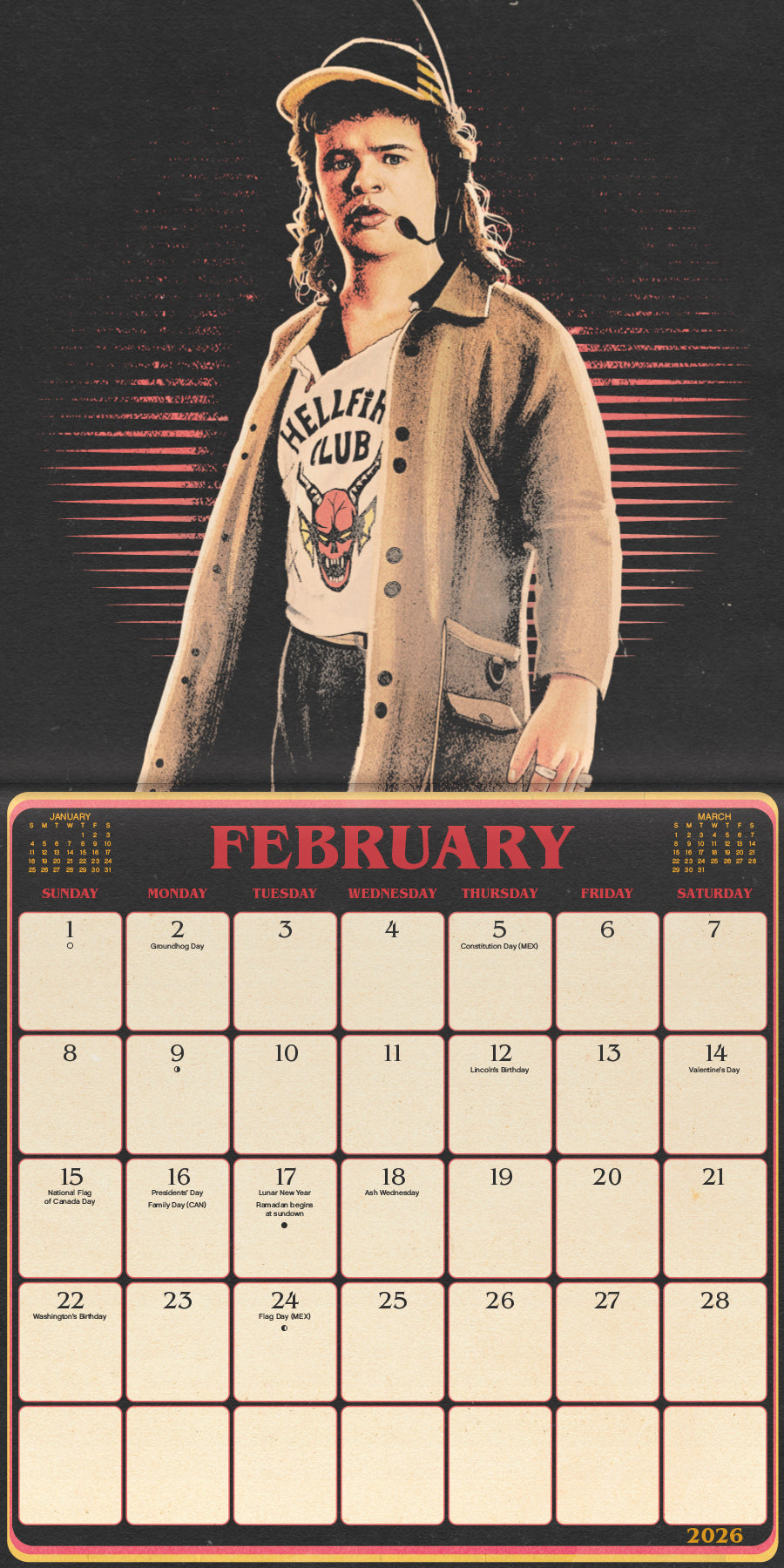 Stranger Things 2026 Mini Calendar