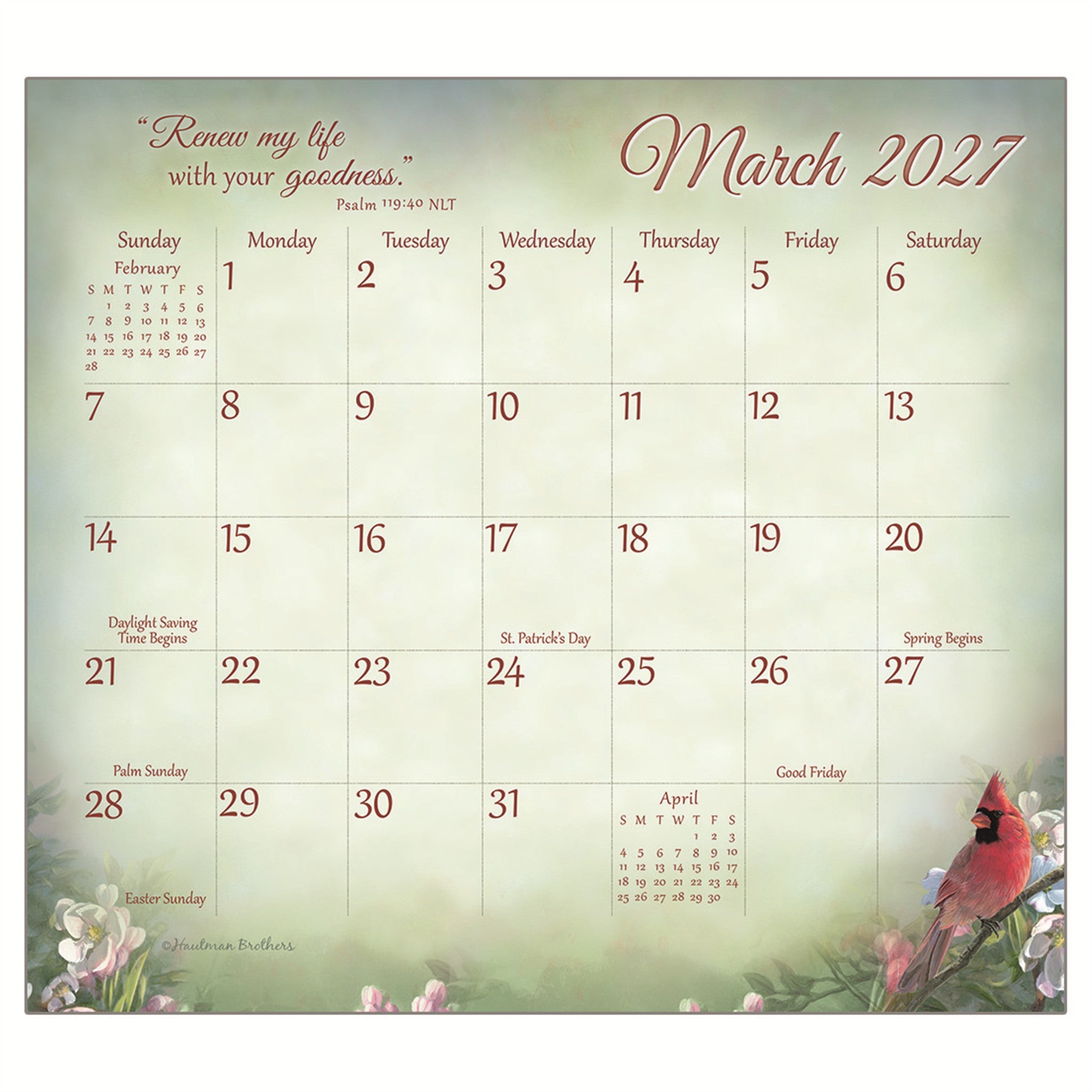 Songbirds of Faith 2027 Mini Magnetic Calendar
