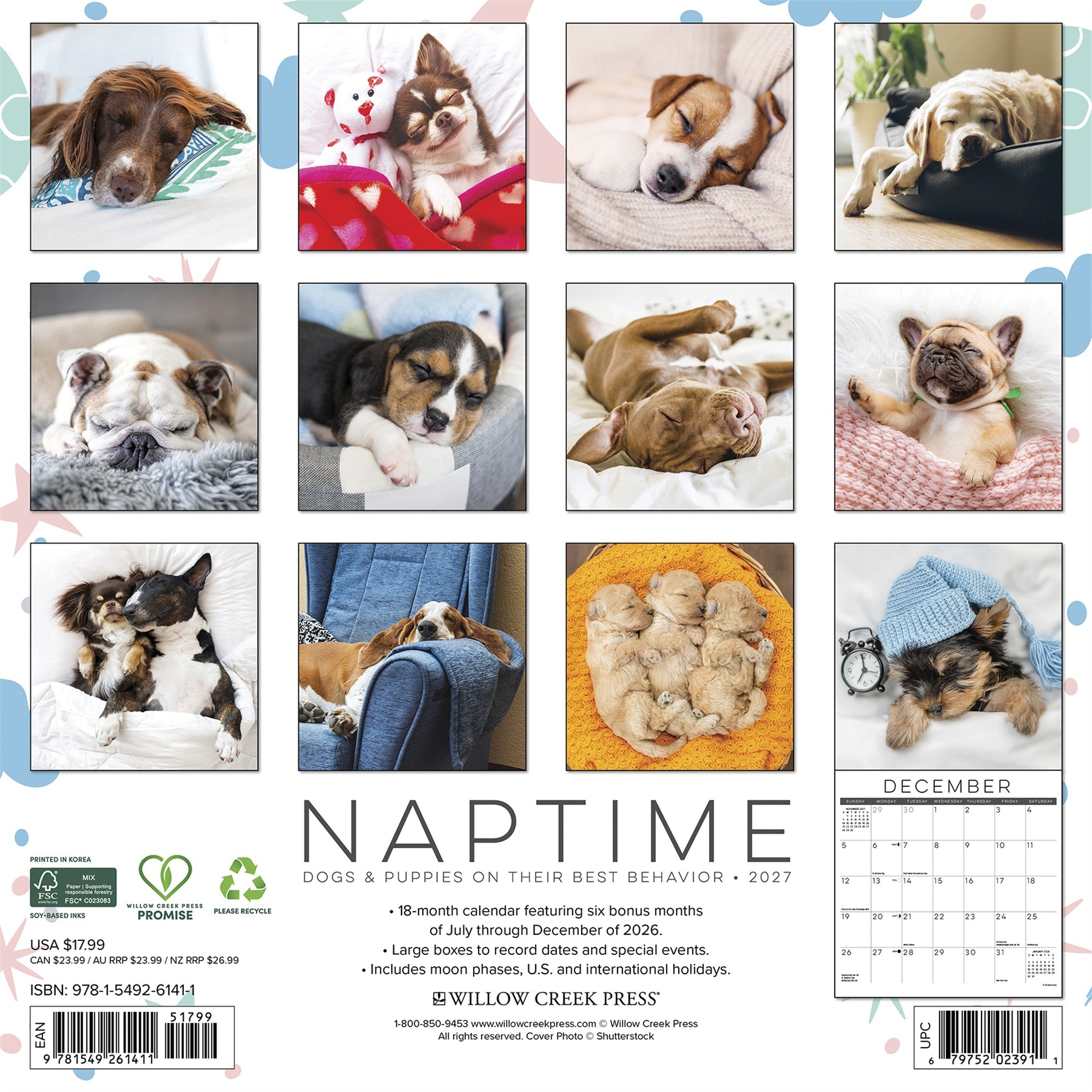 Naptime: Dogs & Puppies on their Best Behavior 2027 Wall Calendar