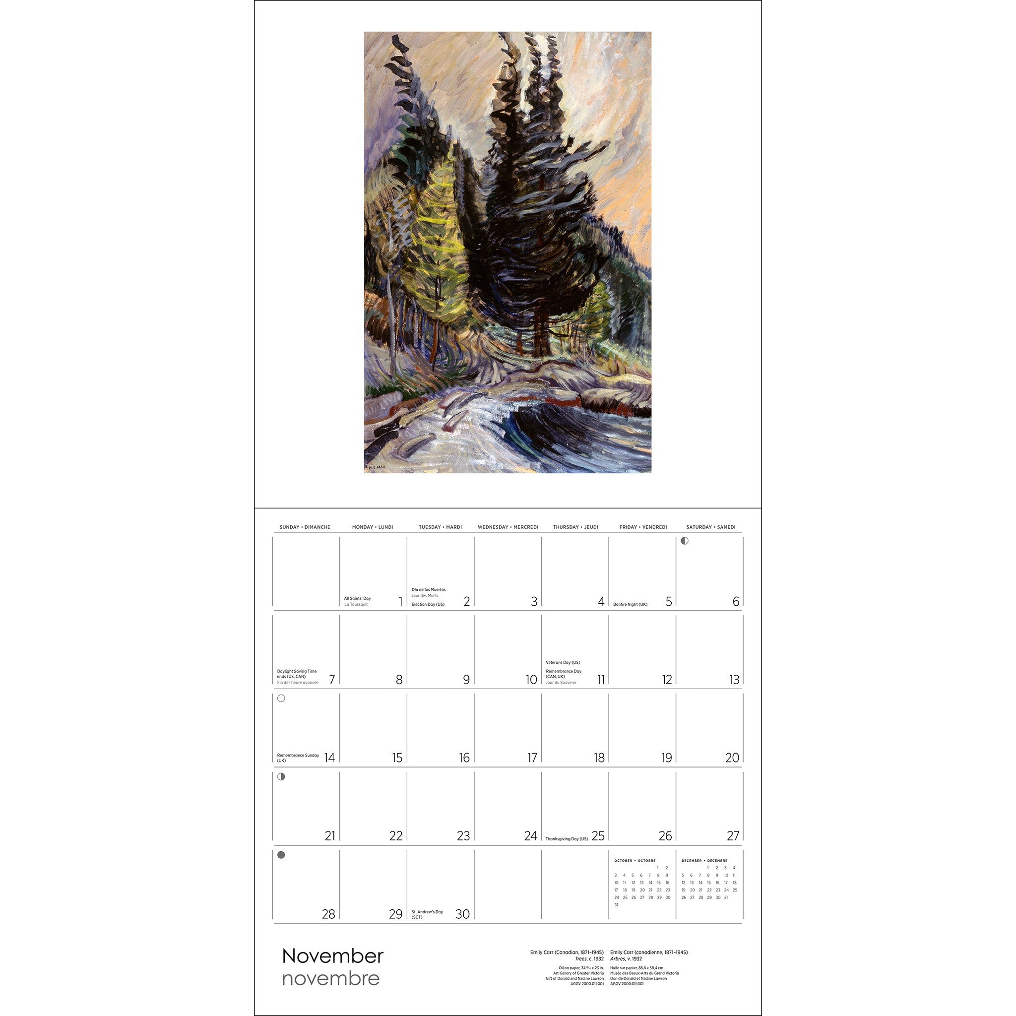 Emily Carr 2027 Wall Calendar