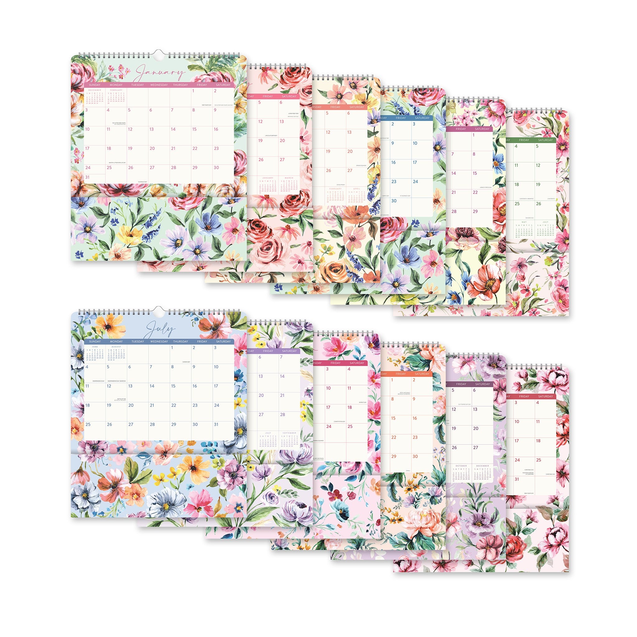 Bell Flora Pockets Plus 2027 Wall Calendar