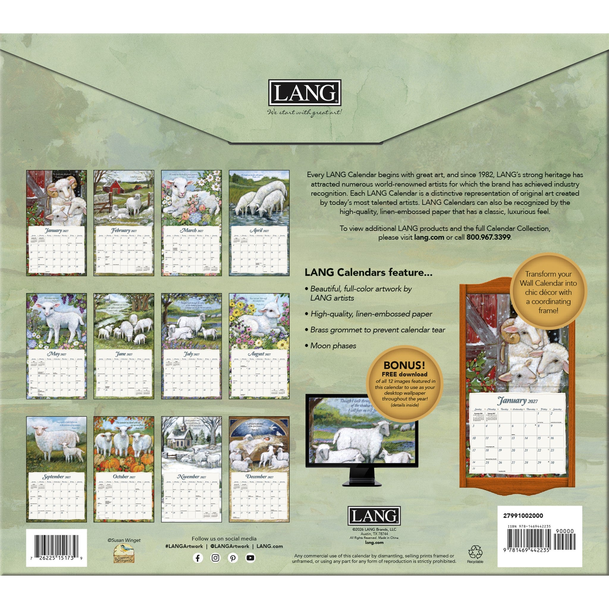 The Lord Is My Shepherd 2027 Wall Calendar