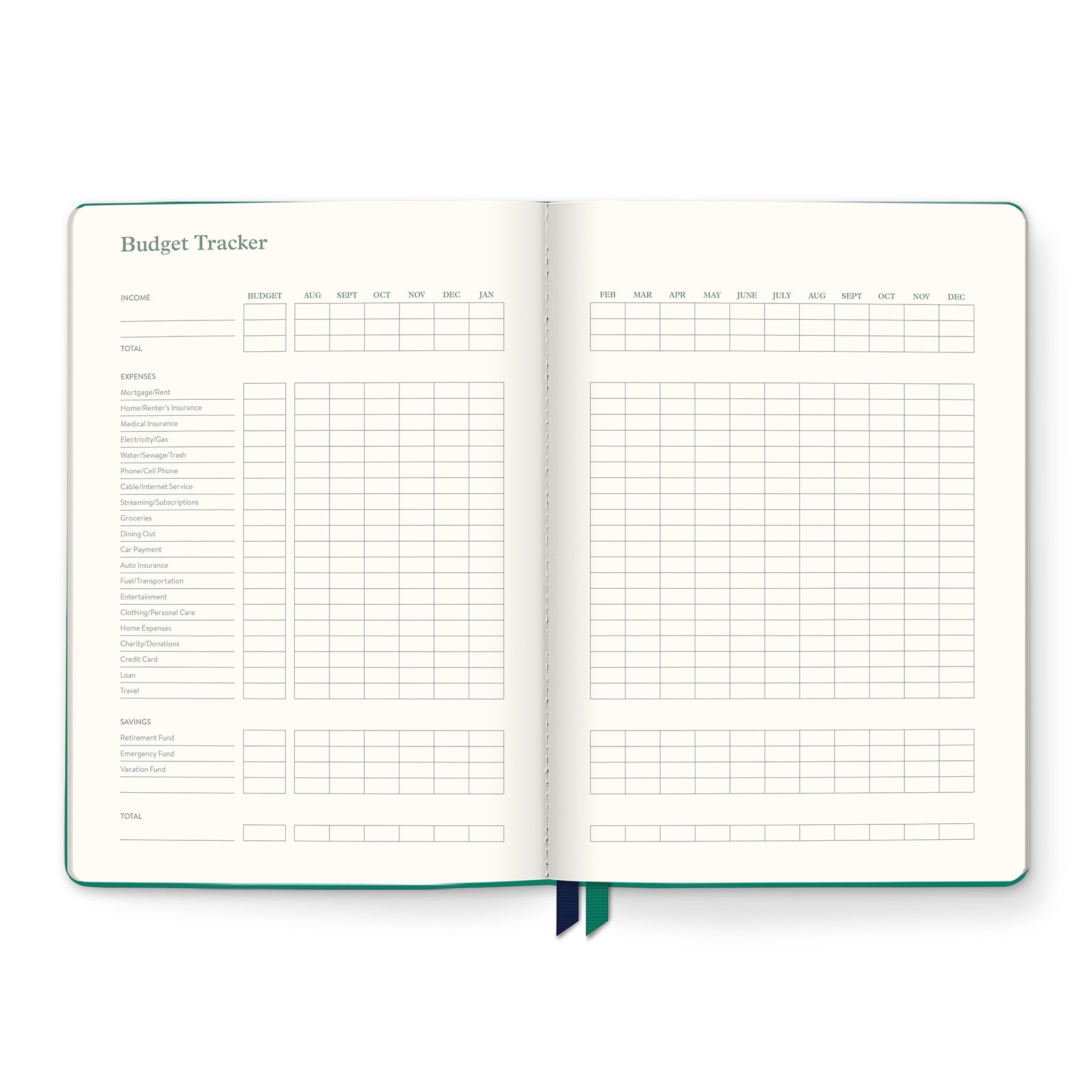 Cascading Plumes Clara Clothbound 2026-2027 Engagement Calendar