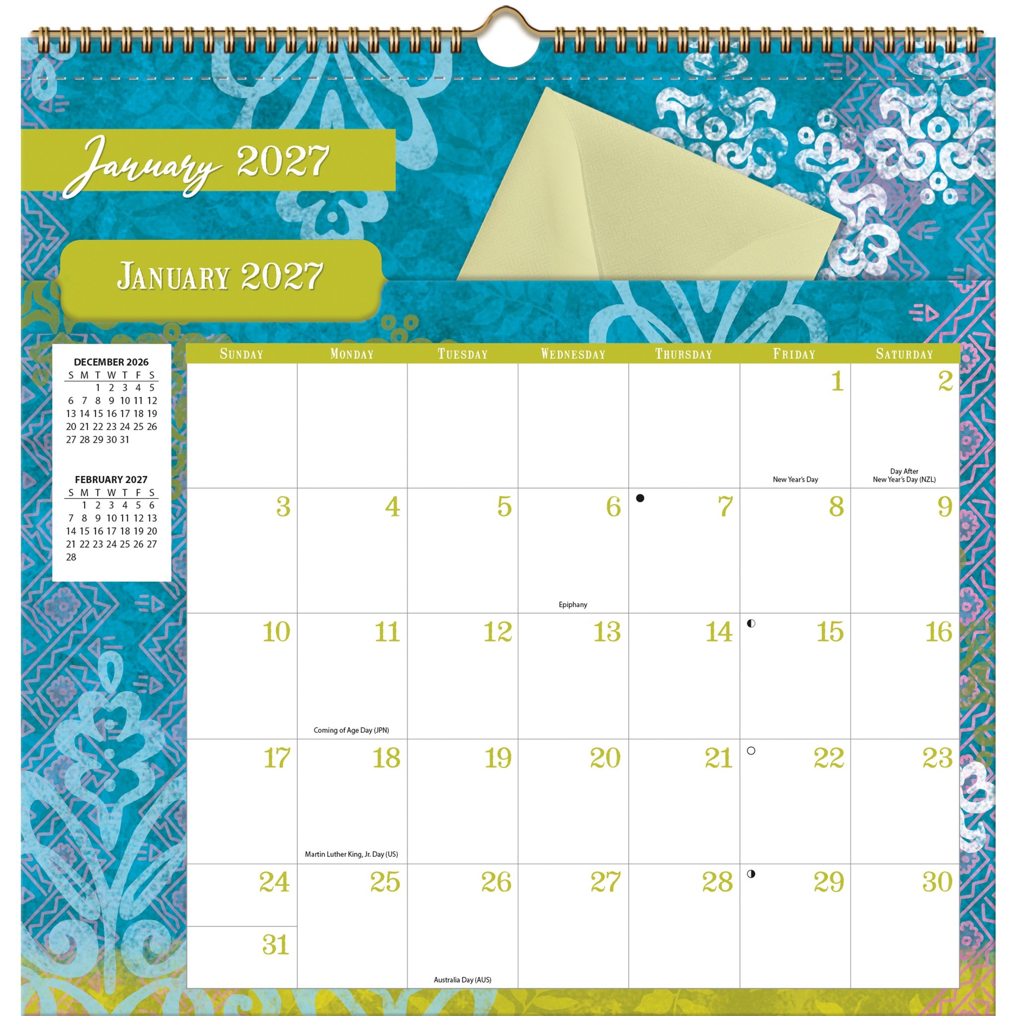 Bohemian File It 2027 Wall Calendar