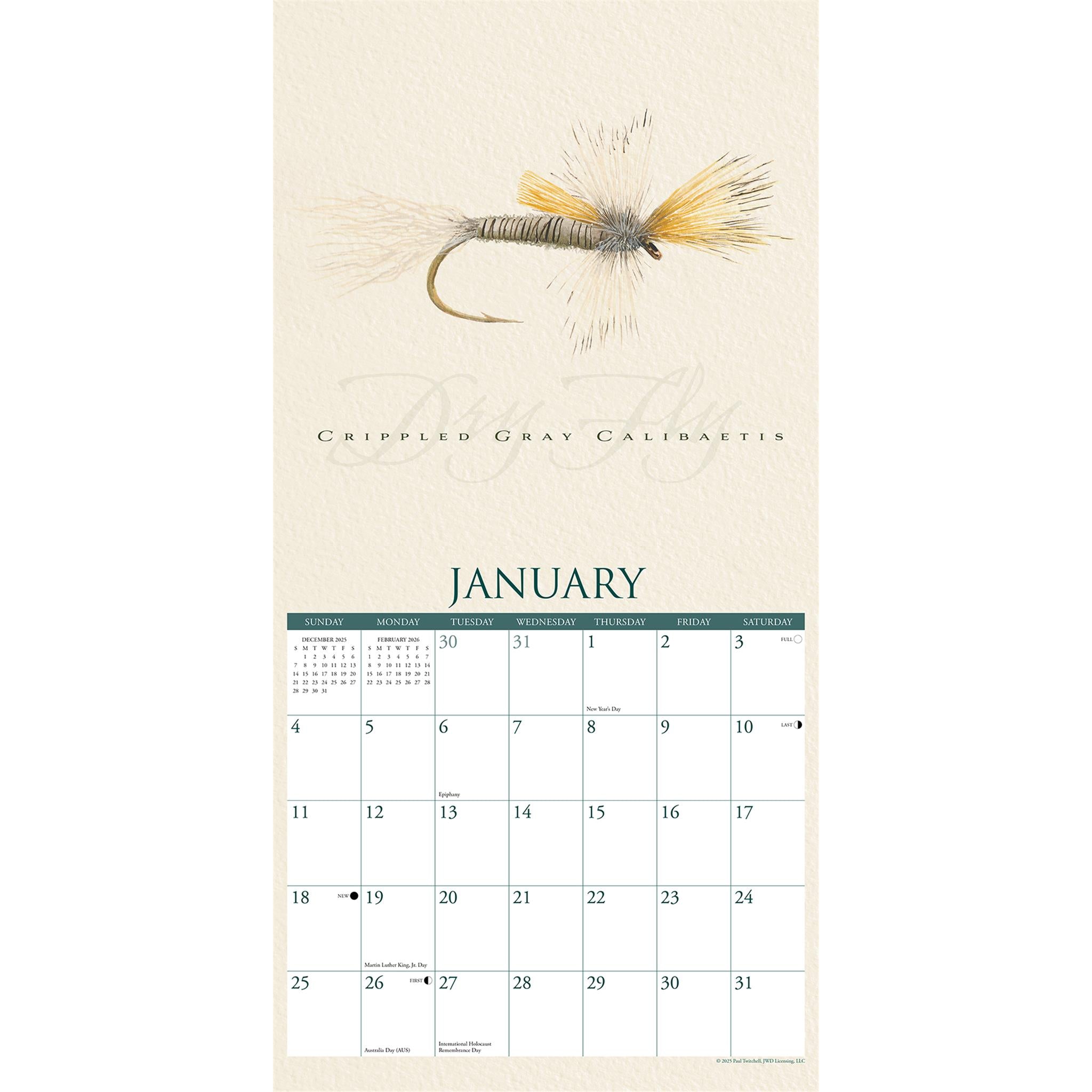 Art Of The Fly 2026 Wall Calendar