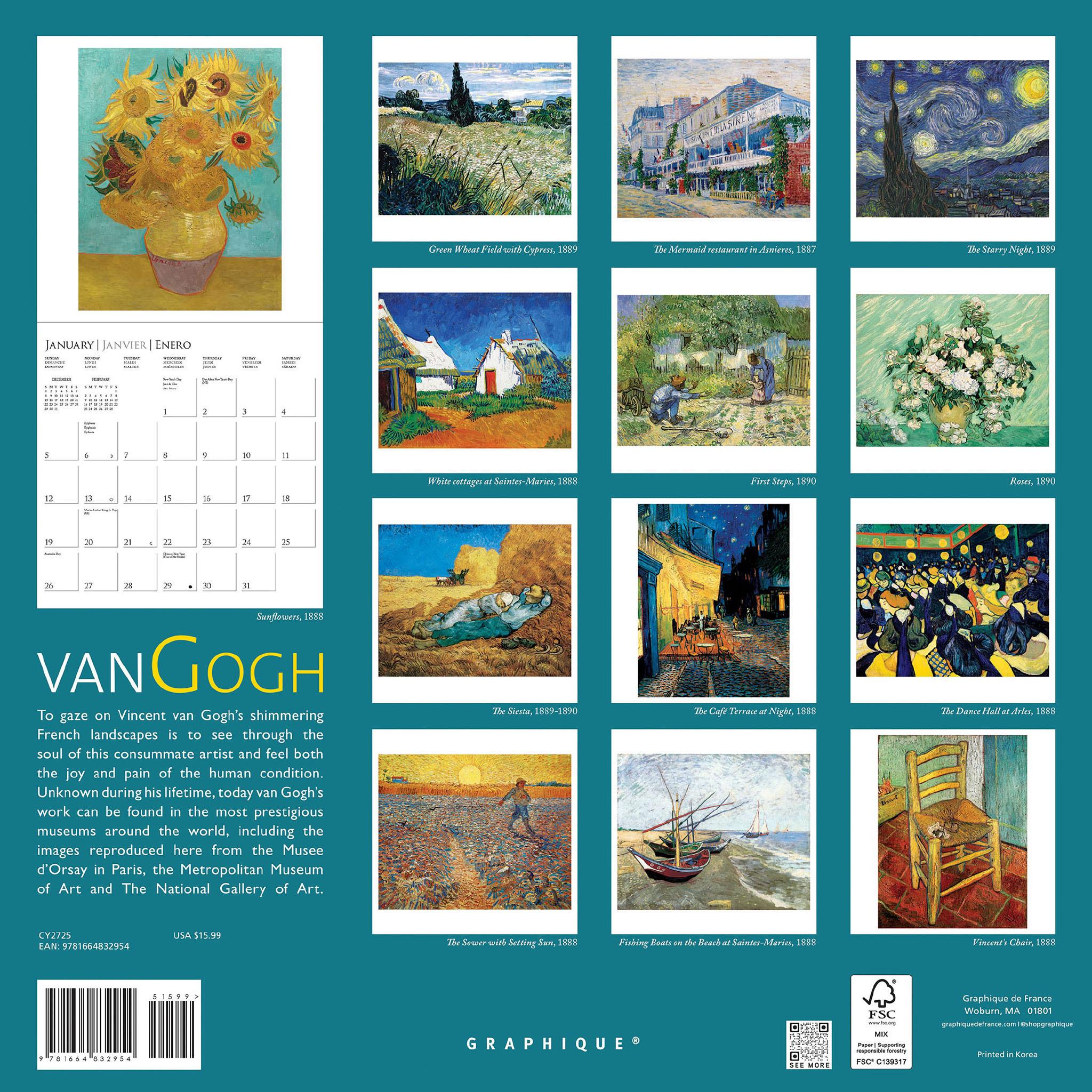 Van Gogh Wall 2025 Calendar