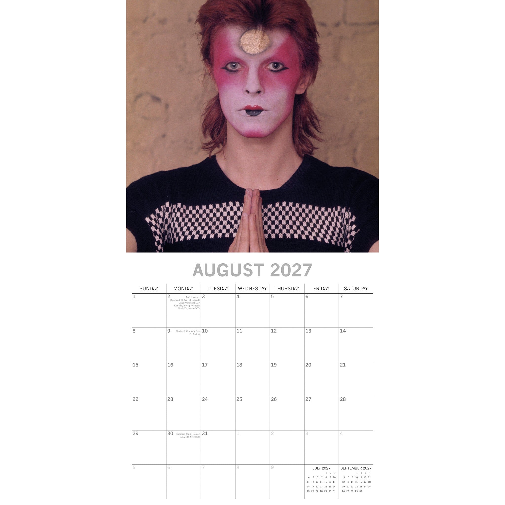 David Bowie 2027 Wall Calendar