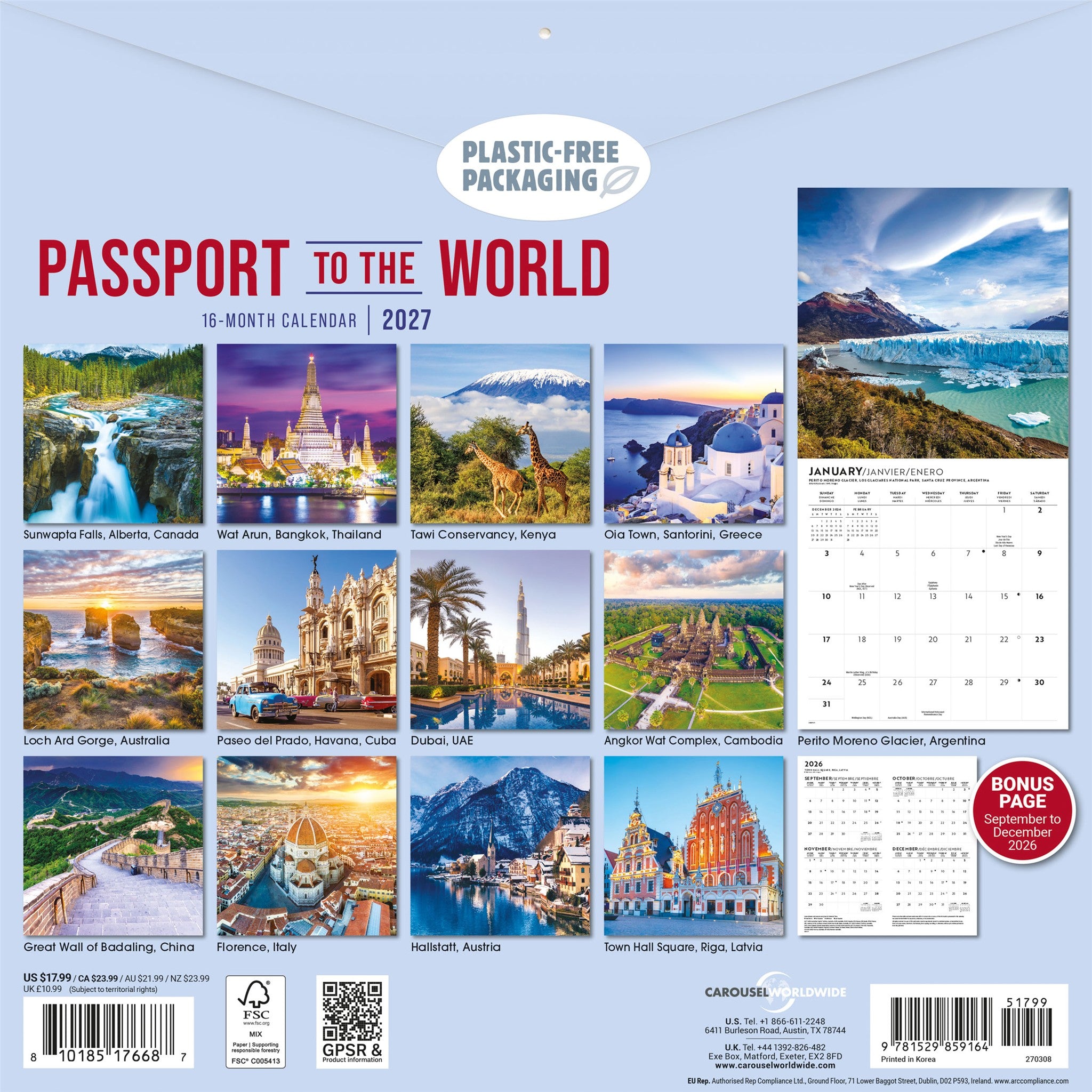 Passport to the World 2027 Wall Calendar