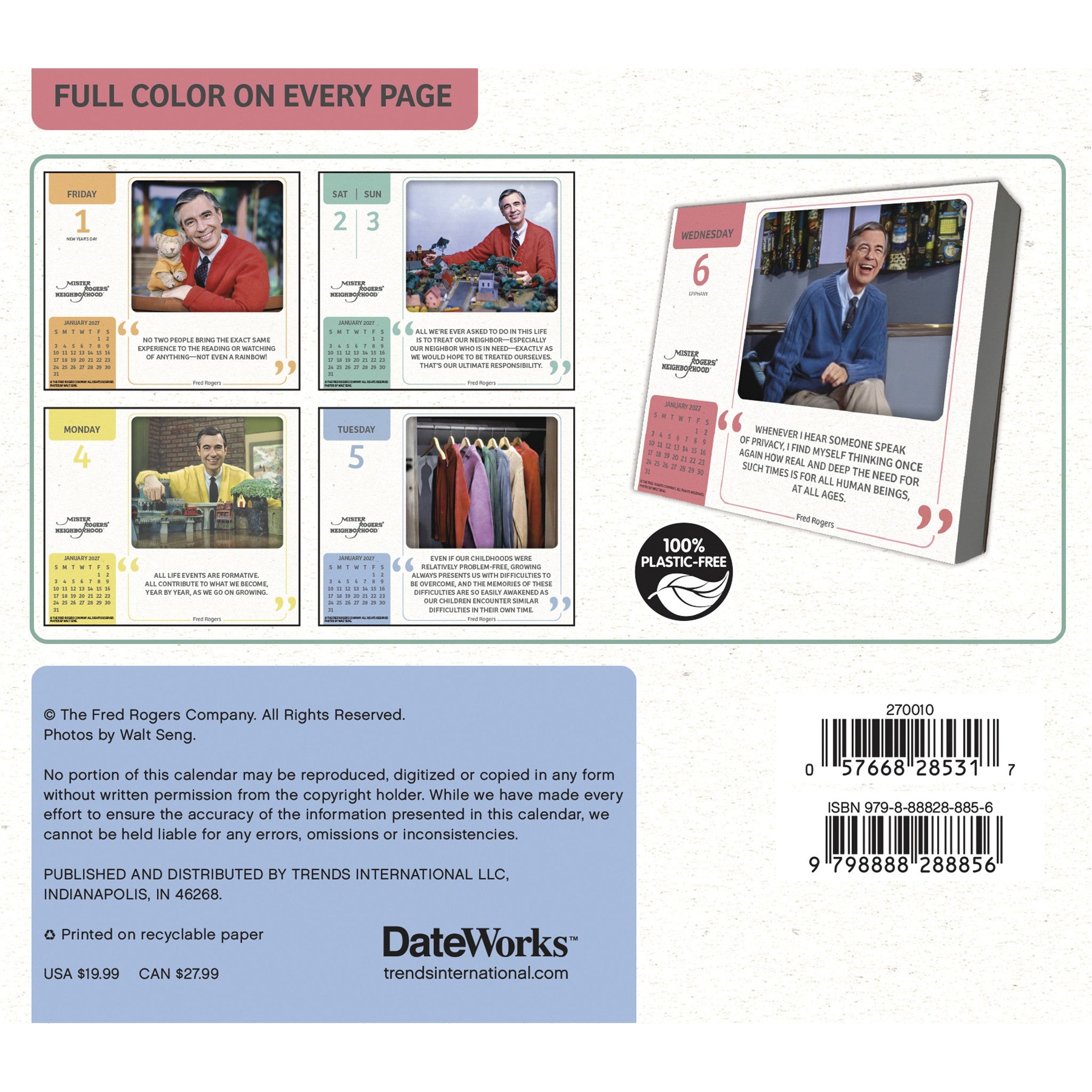 Mister Rogers 2027 Box Calendar - Online Only