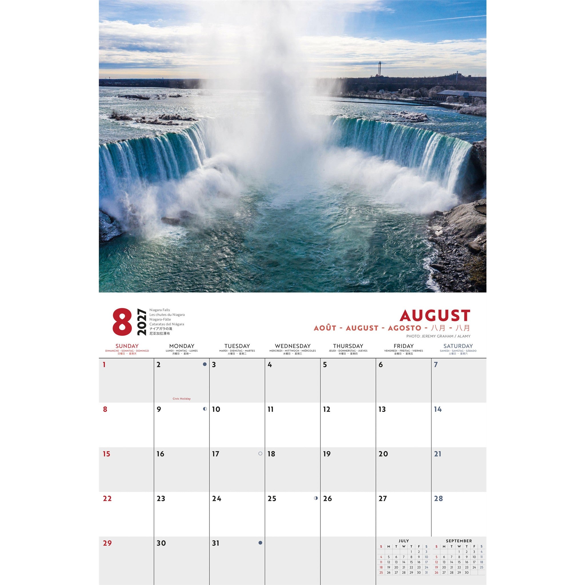 Canada Multi-Language 2027 Wall Calendar