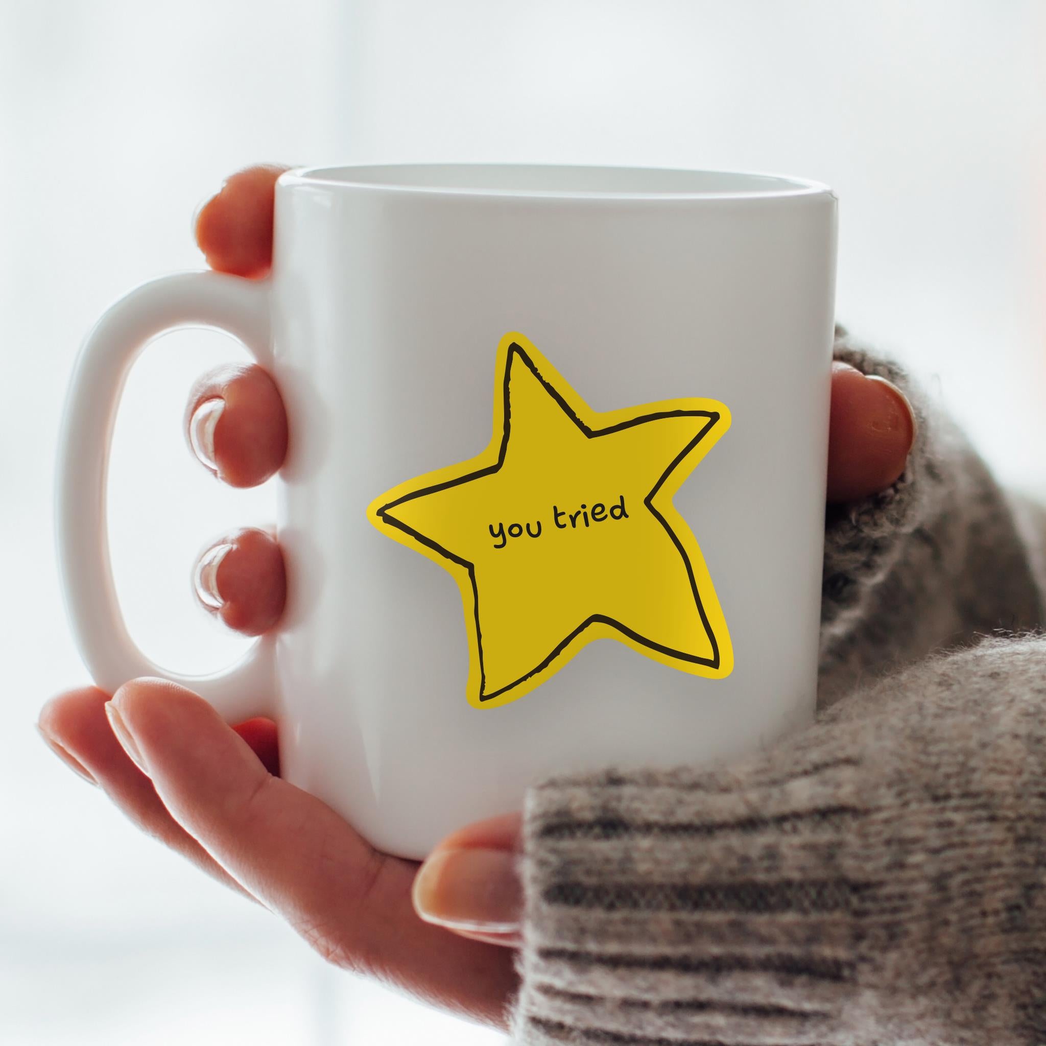 You Tried Comic Sans Gold Star Vinyl Sticker