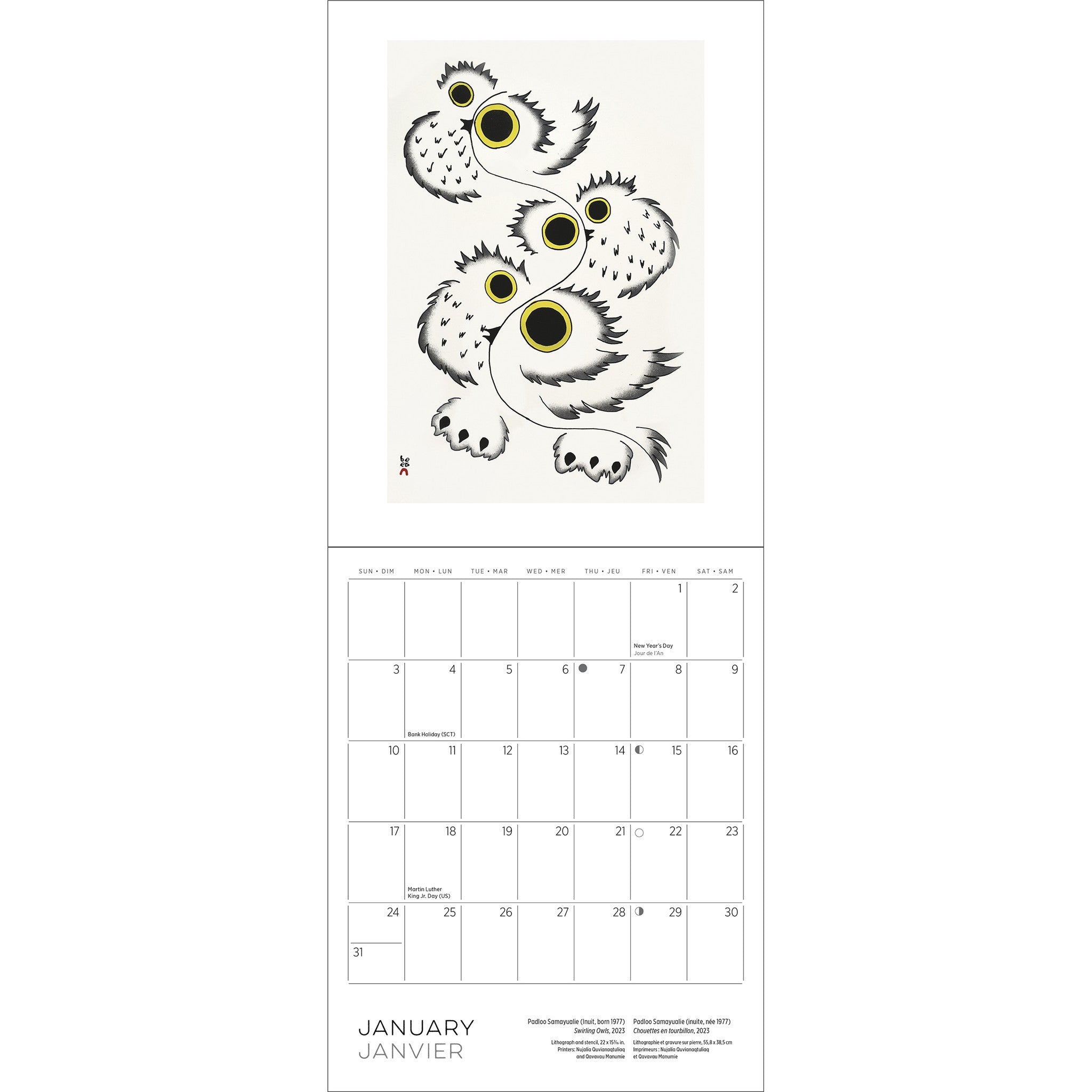 Inuit Art Cape Dorset Special Edition with Print 2027 Wall Calendar