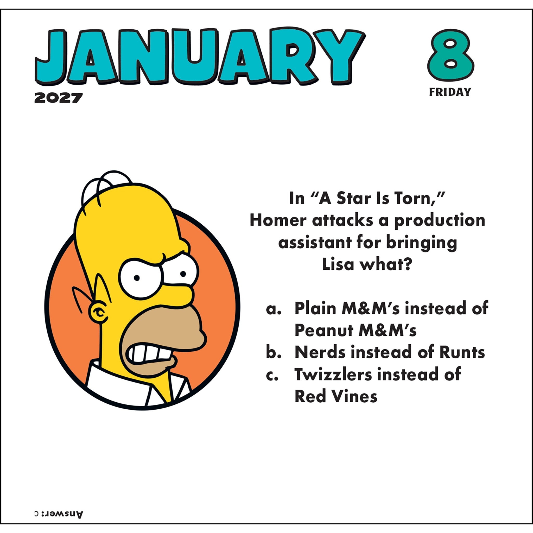 The Simpsons 2027 Box Calendar