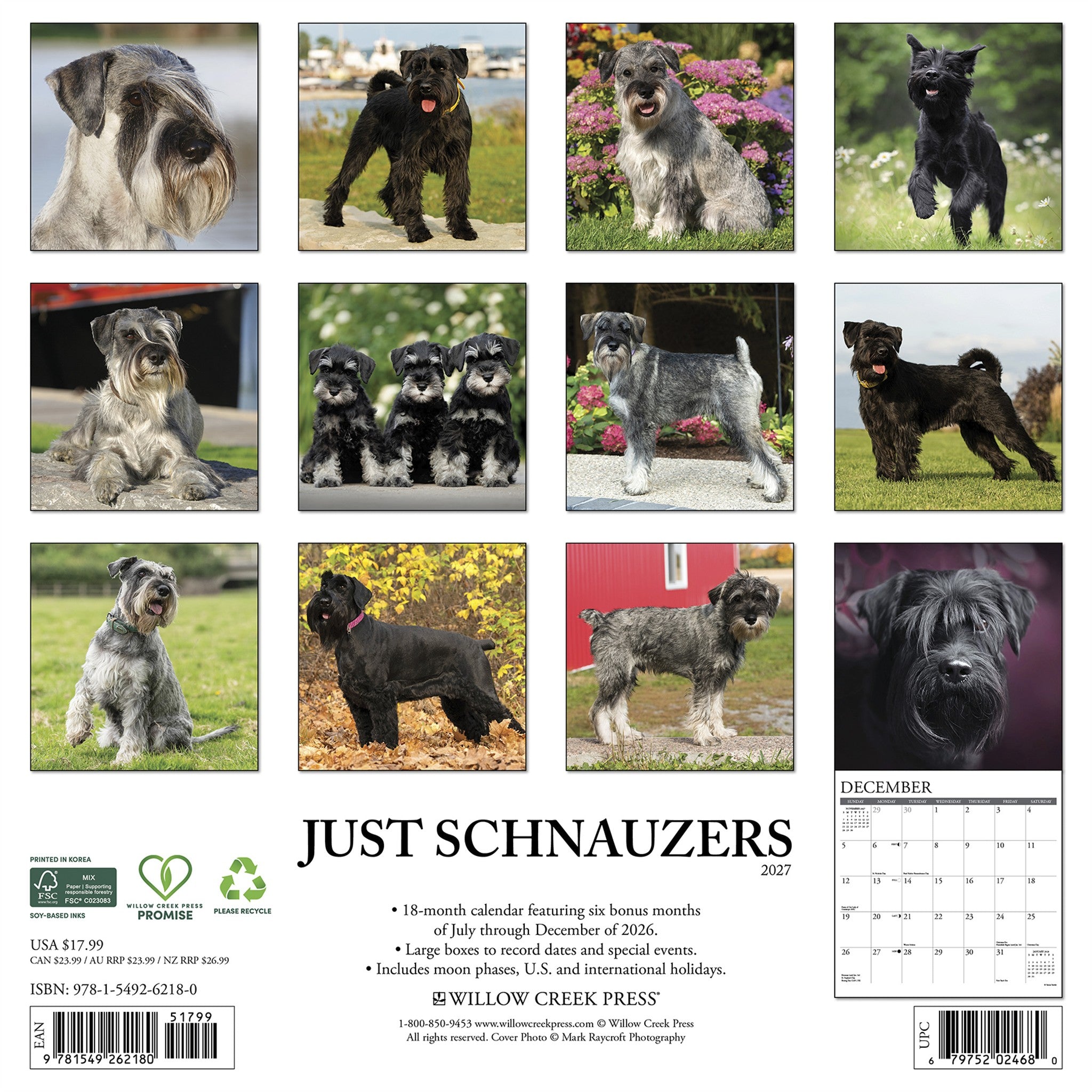 Schnauzers 2027 Wall Calendar - Online Only