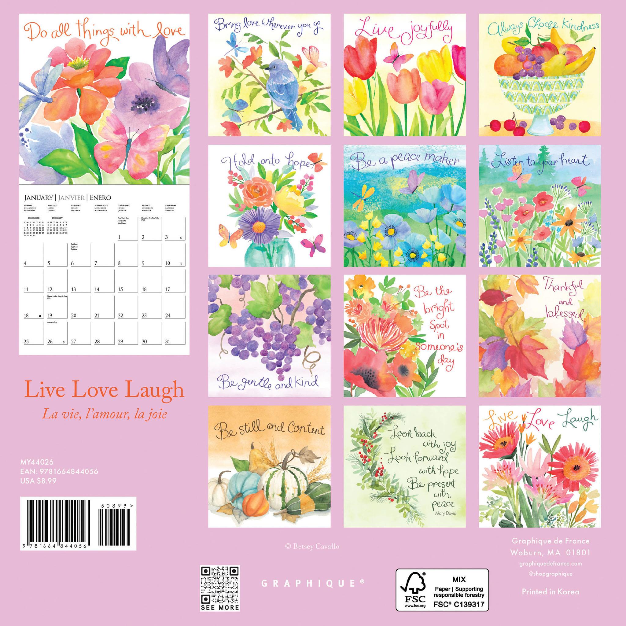 Live Love Laugh 2026 Mini Calendar
