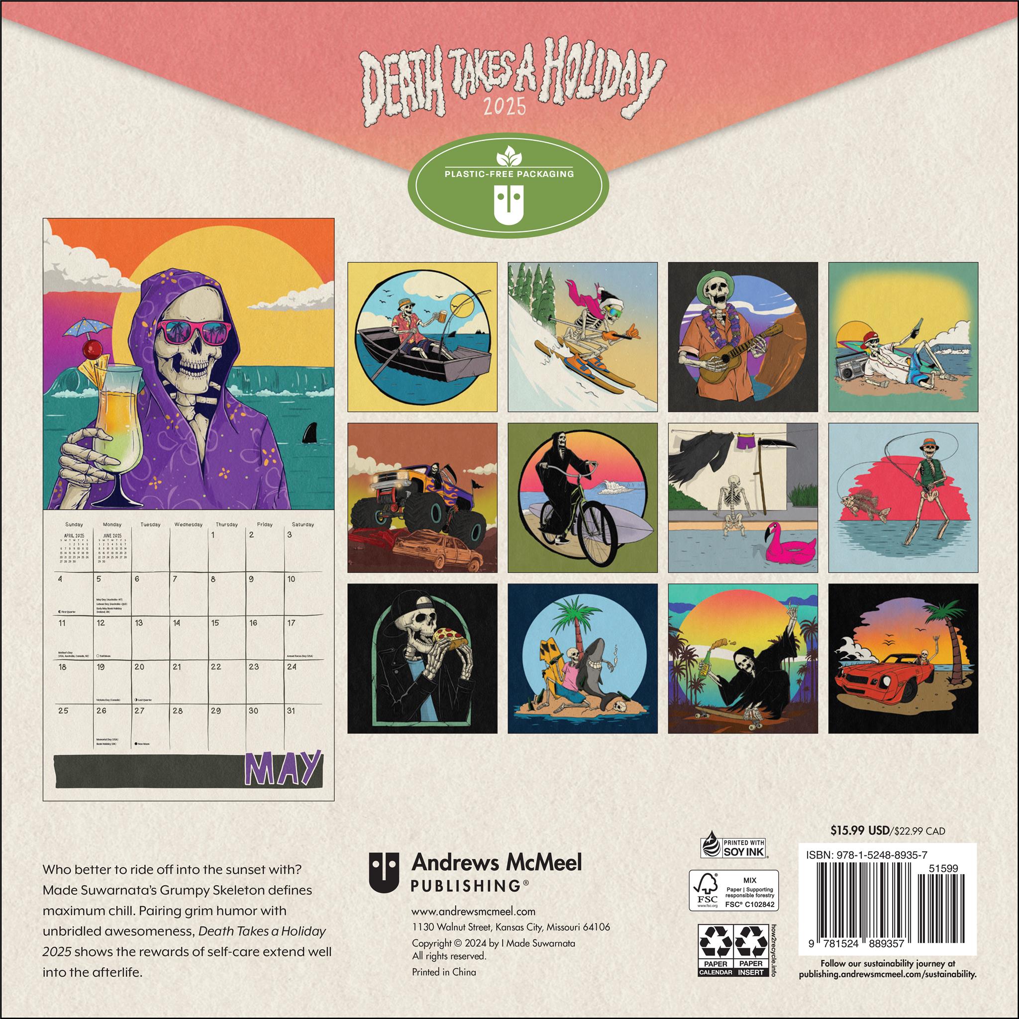 Death Takes A Holiday Wall 2025 Calendar