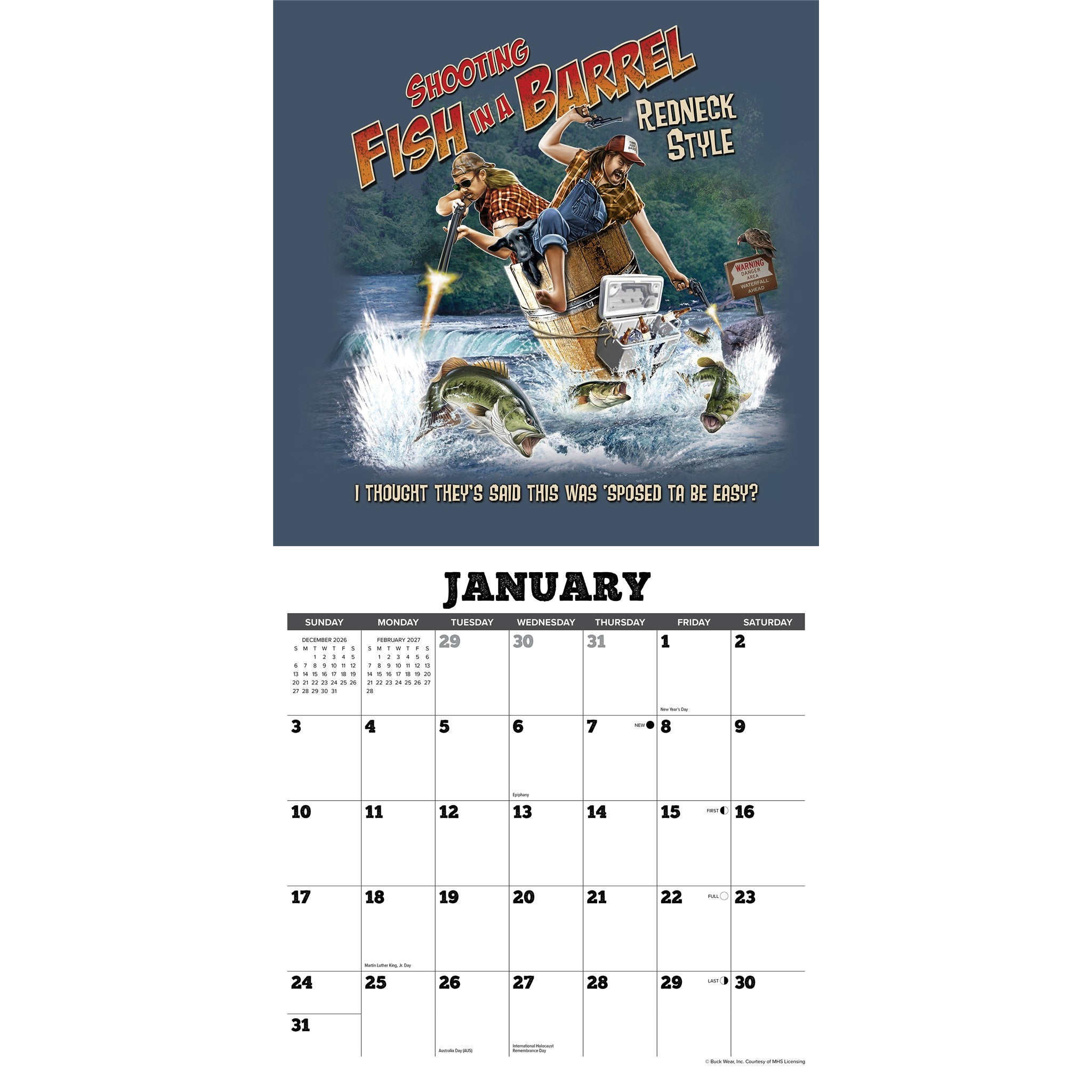 Buck Wear Hunting & Fishing Tales 2027 Wall Calendar
