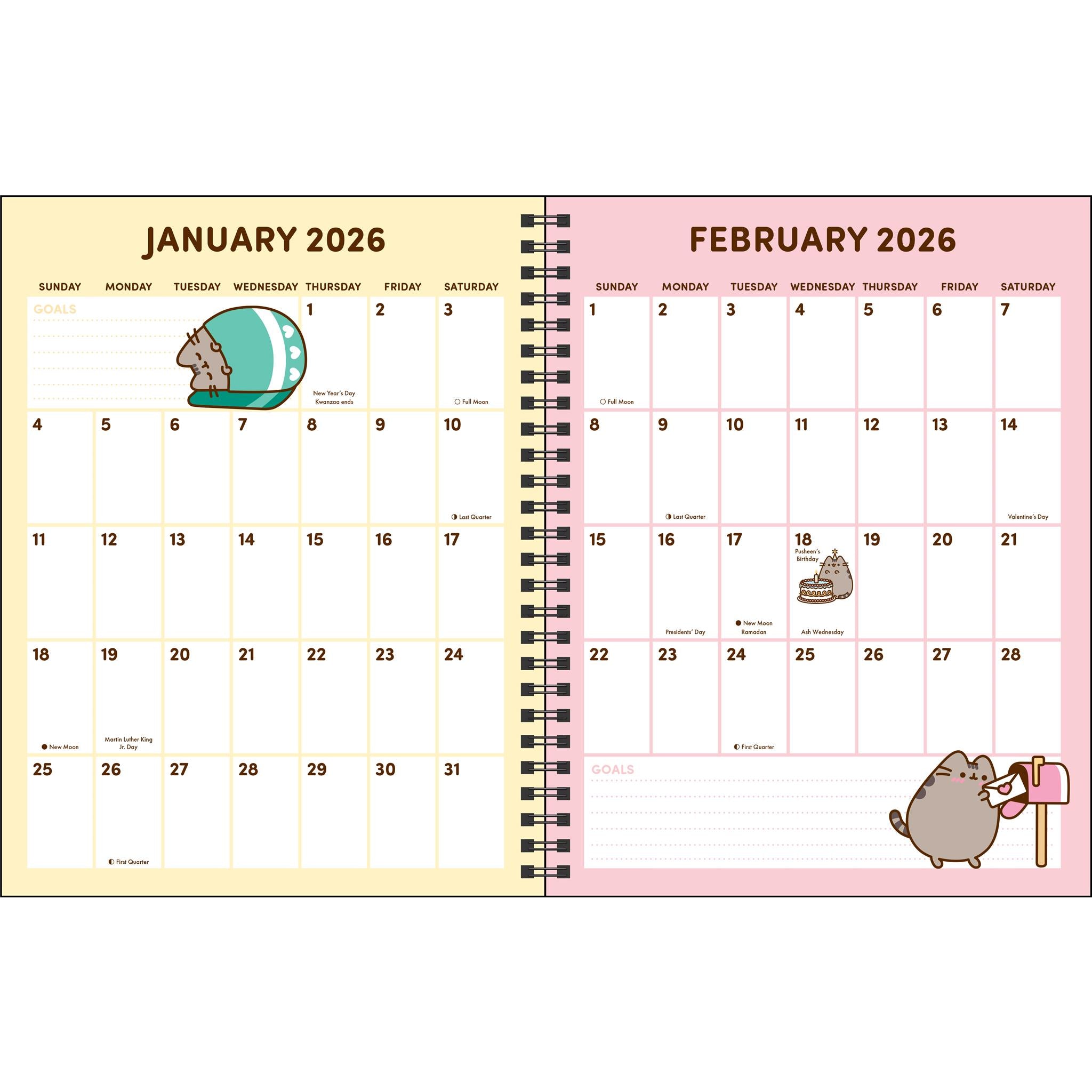 Pusheen 2025-2026 Engagement Calendar