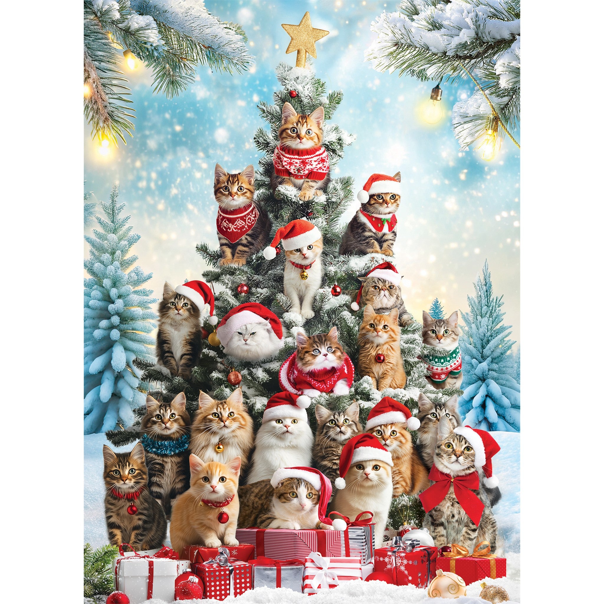 Christmas Tree Cats 1000 Piece Puzzle