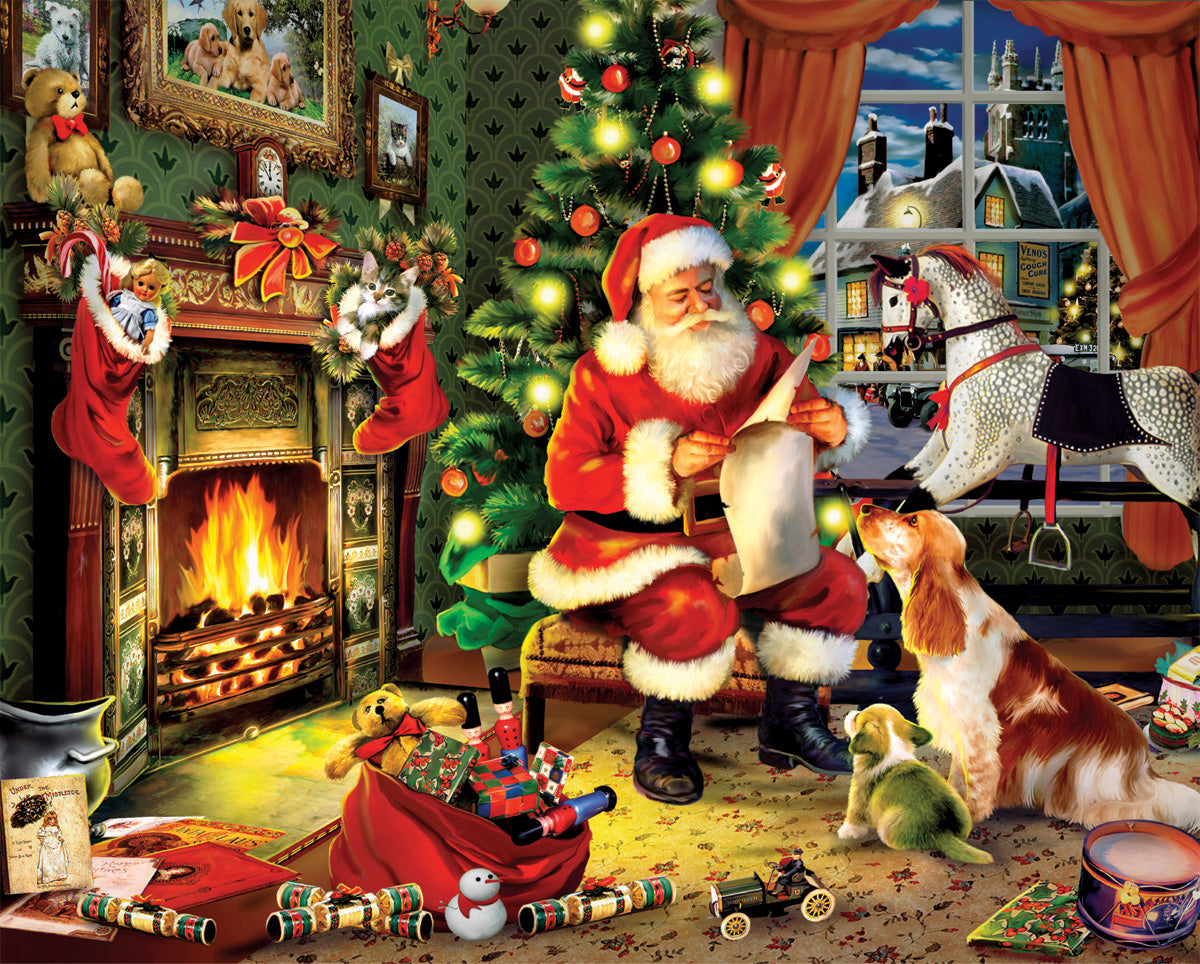 White Mountain Puzzles Santas List 300 Piece Puzzle Easy Handling