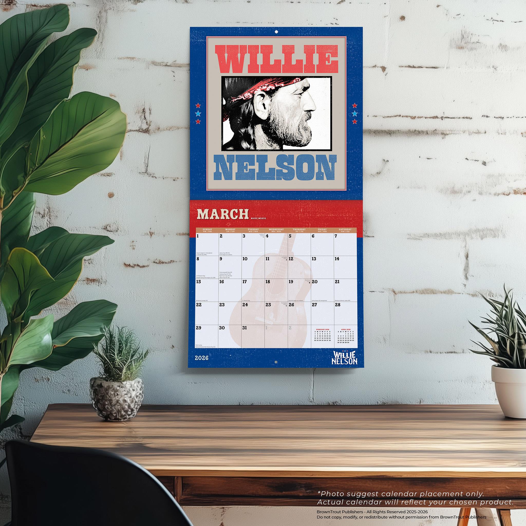 Willie Nelson 2026 Wall Calendar - Online Exclusive