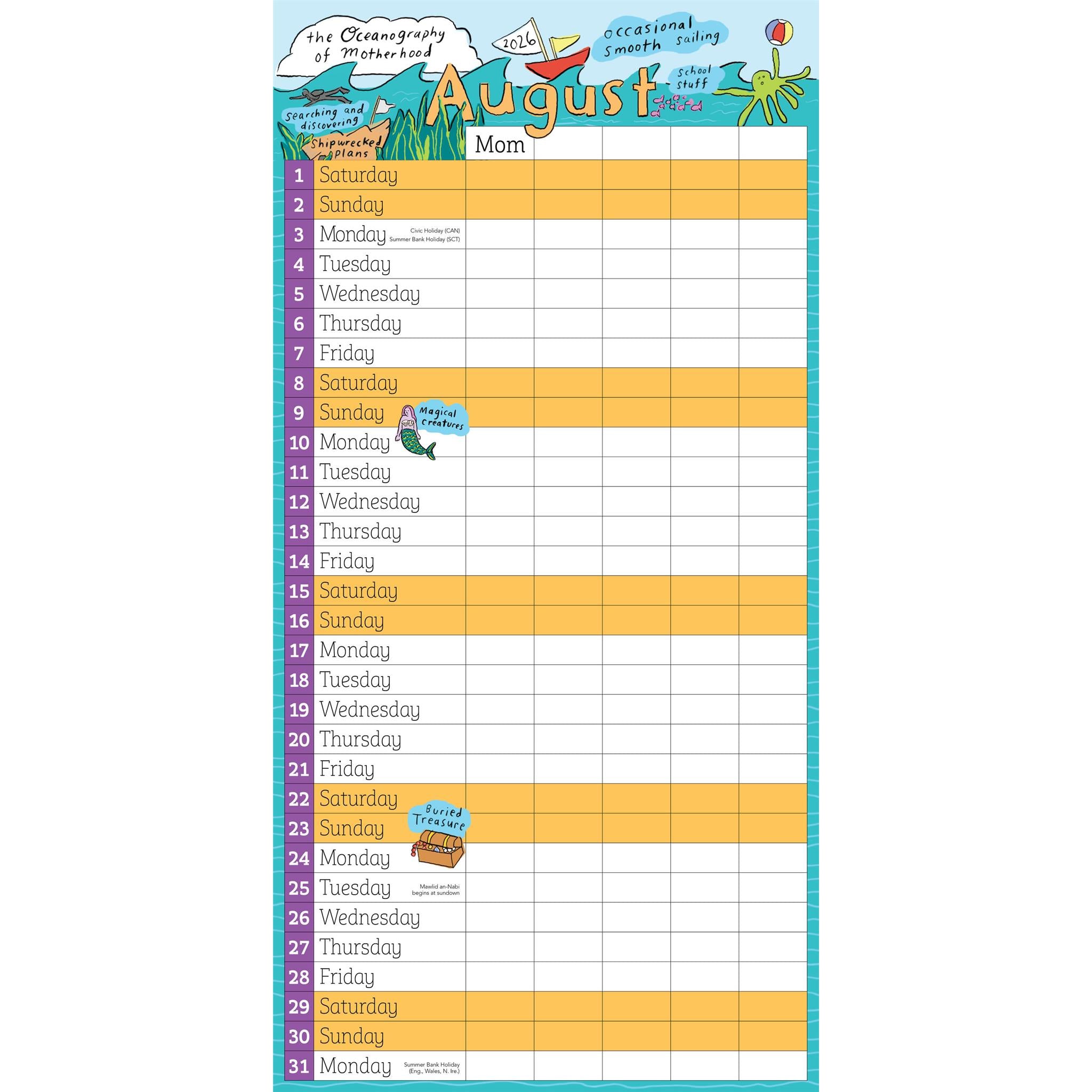 Moms Family 2025-2026 Wall Calendar