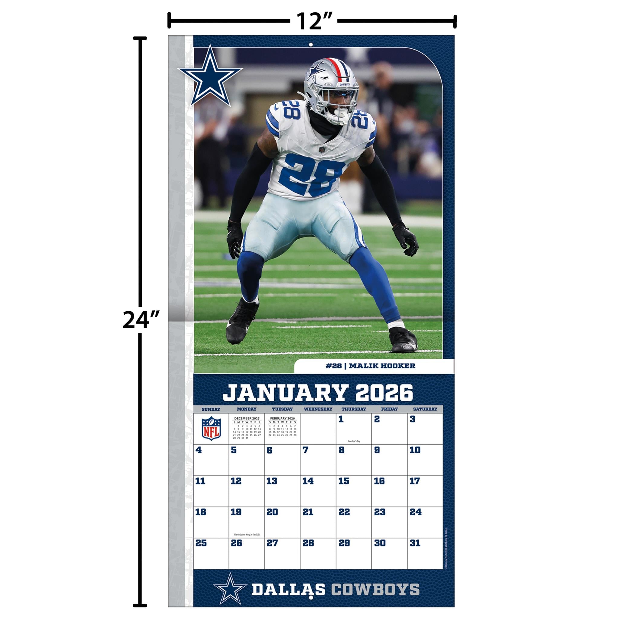 NFL Dallas Cowboys 2026 Wall Calendar