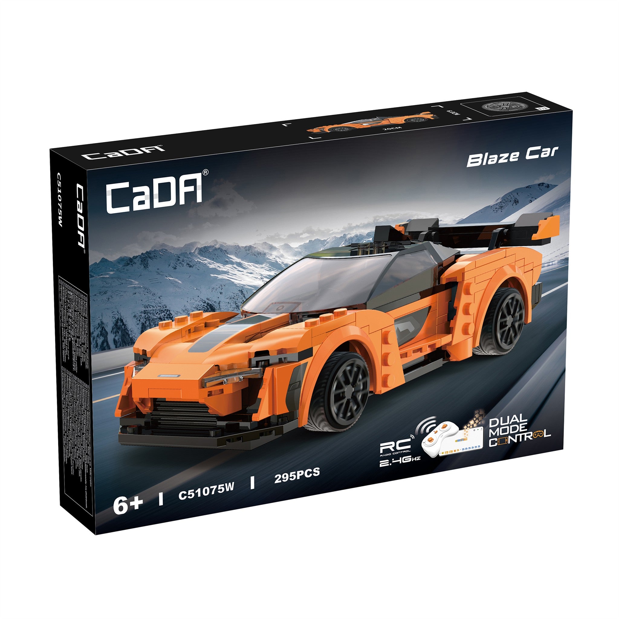Orange Racing Car 295 Pieces with Remote Control