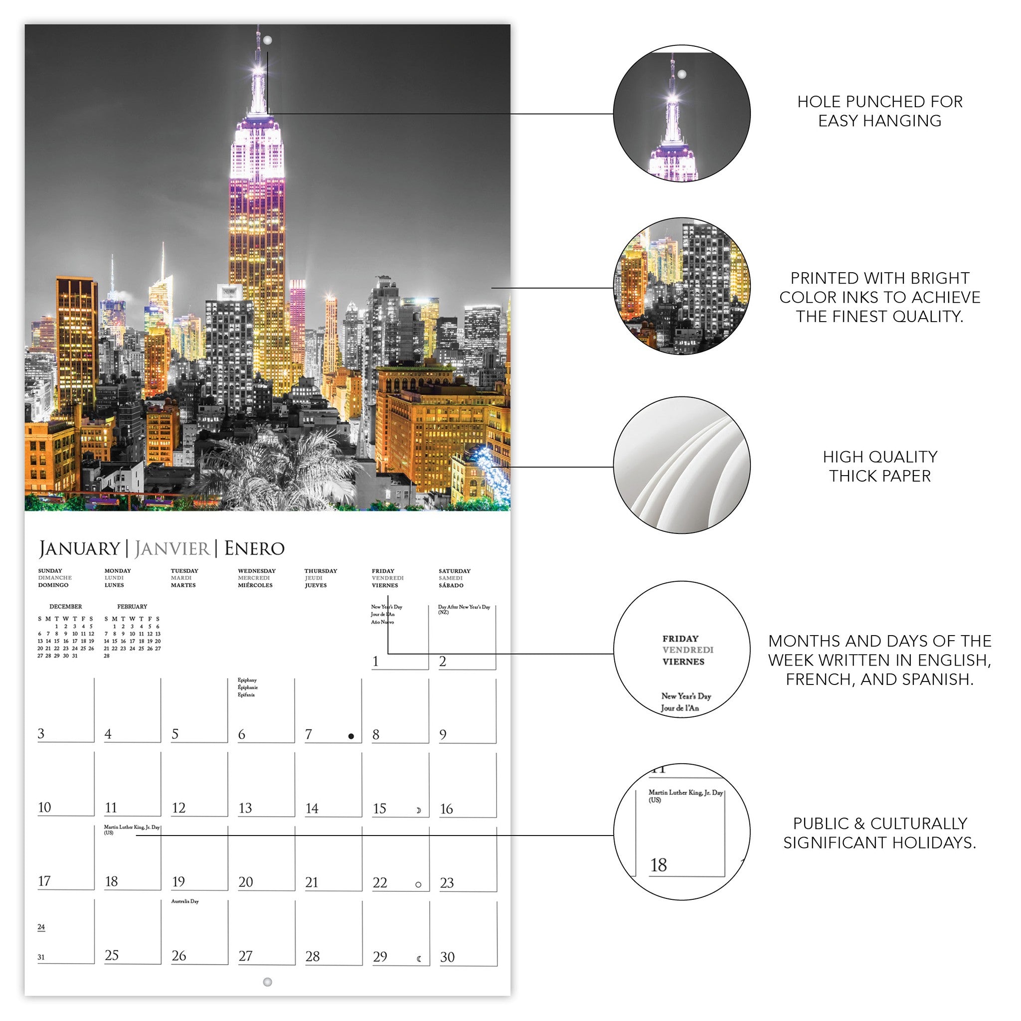 New York Glitz 2027 Wall Calendar