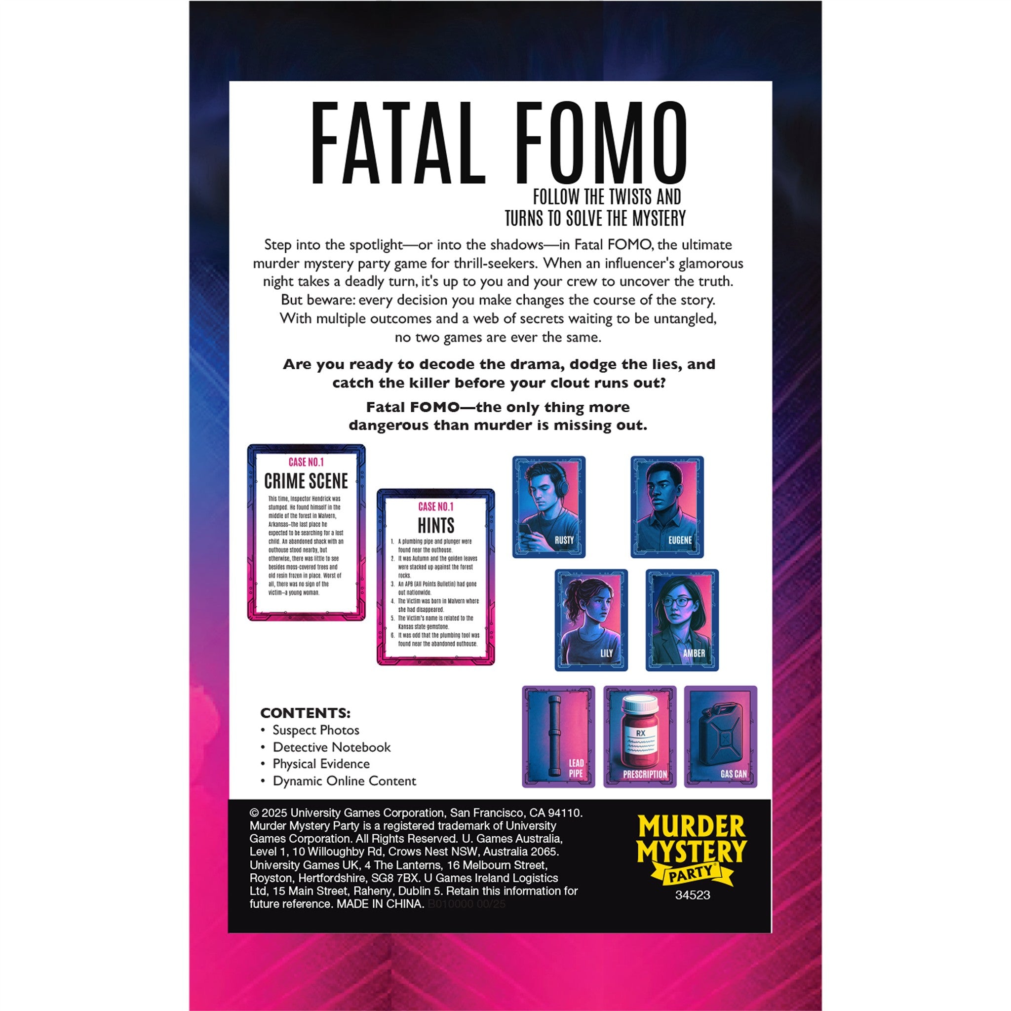 Fatal Fomo Murder Mystery Party Game