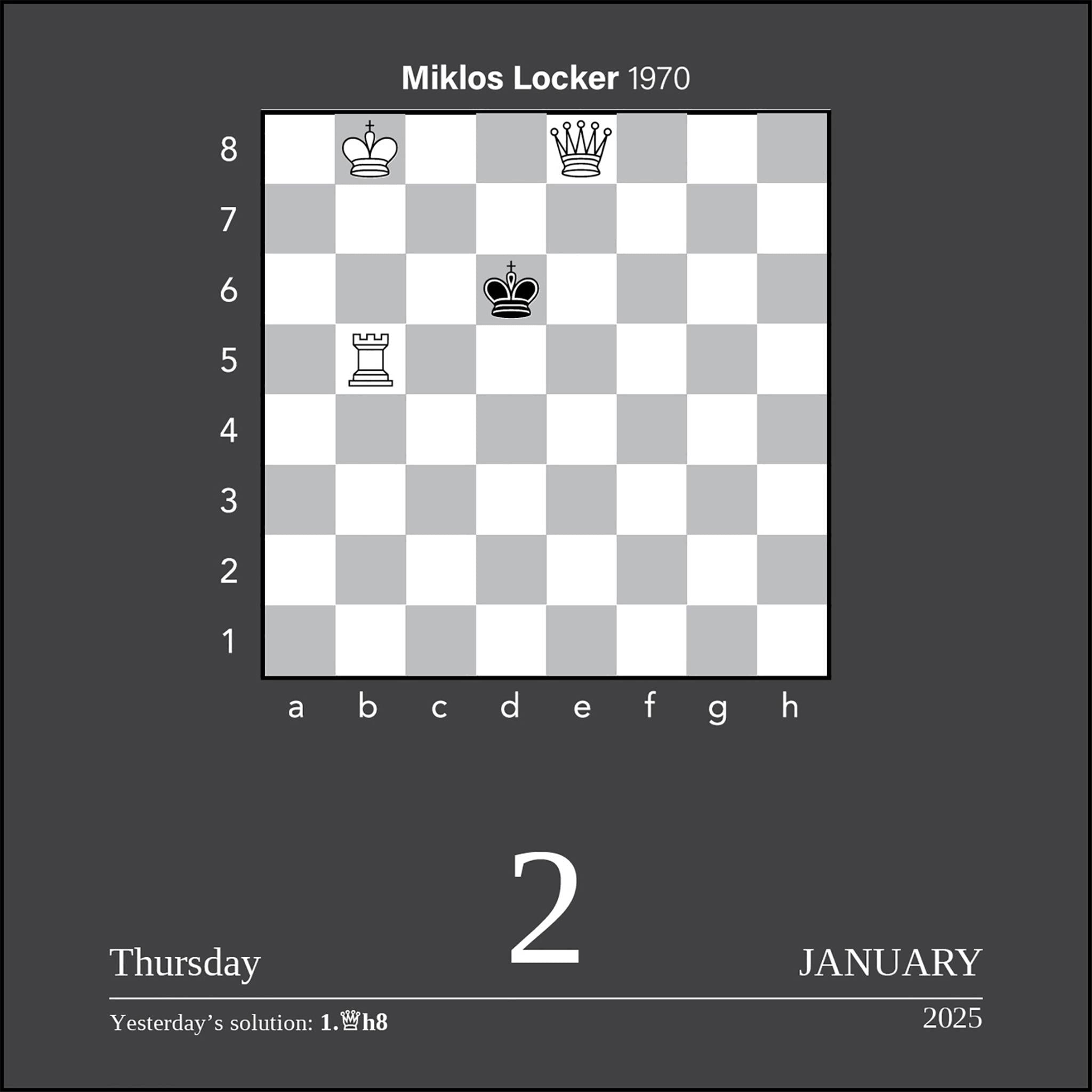 Chess Box 2025 Calendar