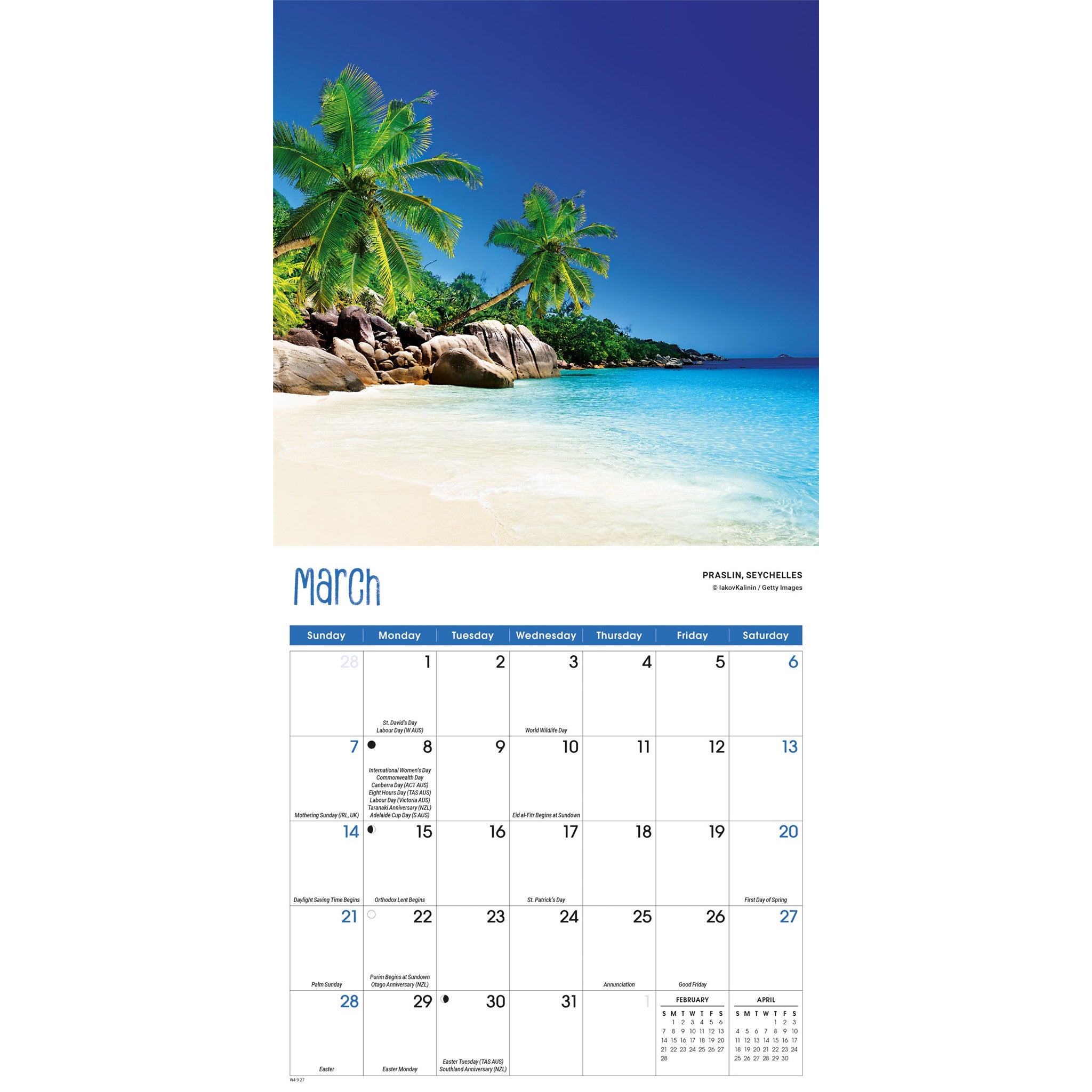 Beaches 2027 Mini Calendar