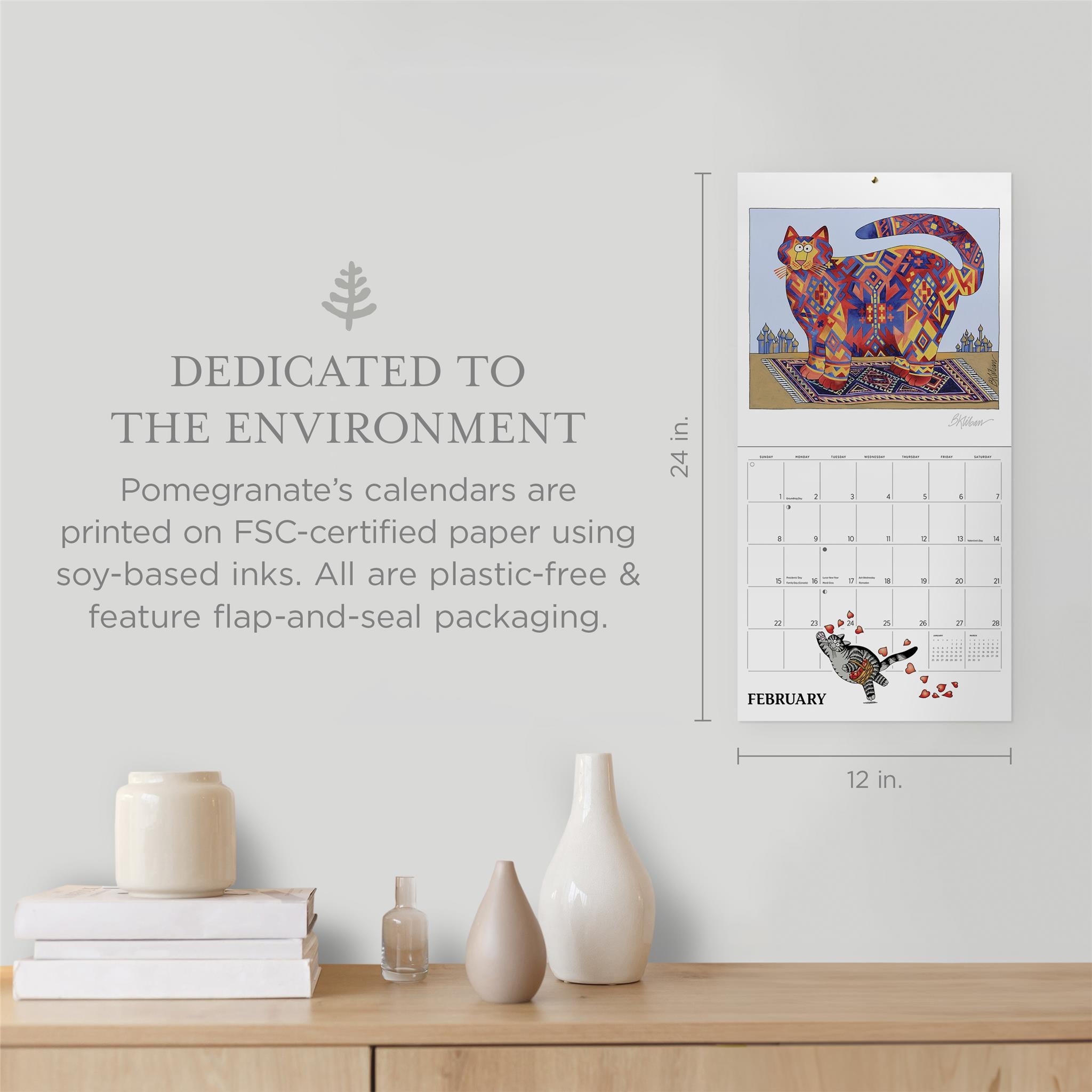 B Kliban Cat 2026 Special Edition Wall Calendar with Print