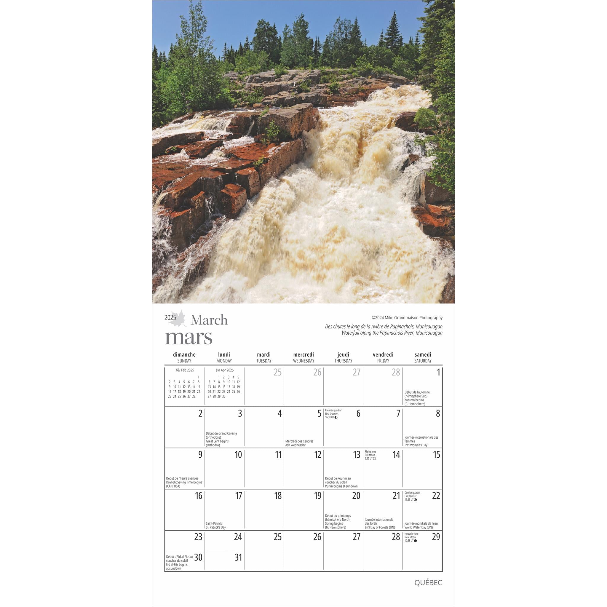 Quebec Bilingual Mini 2025 Calendar
