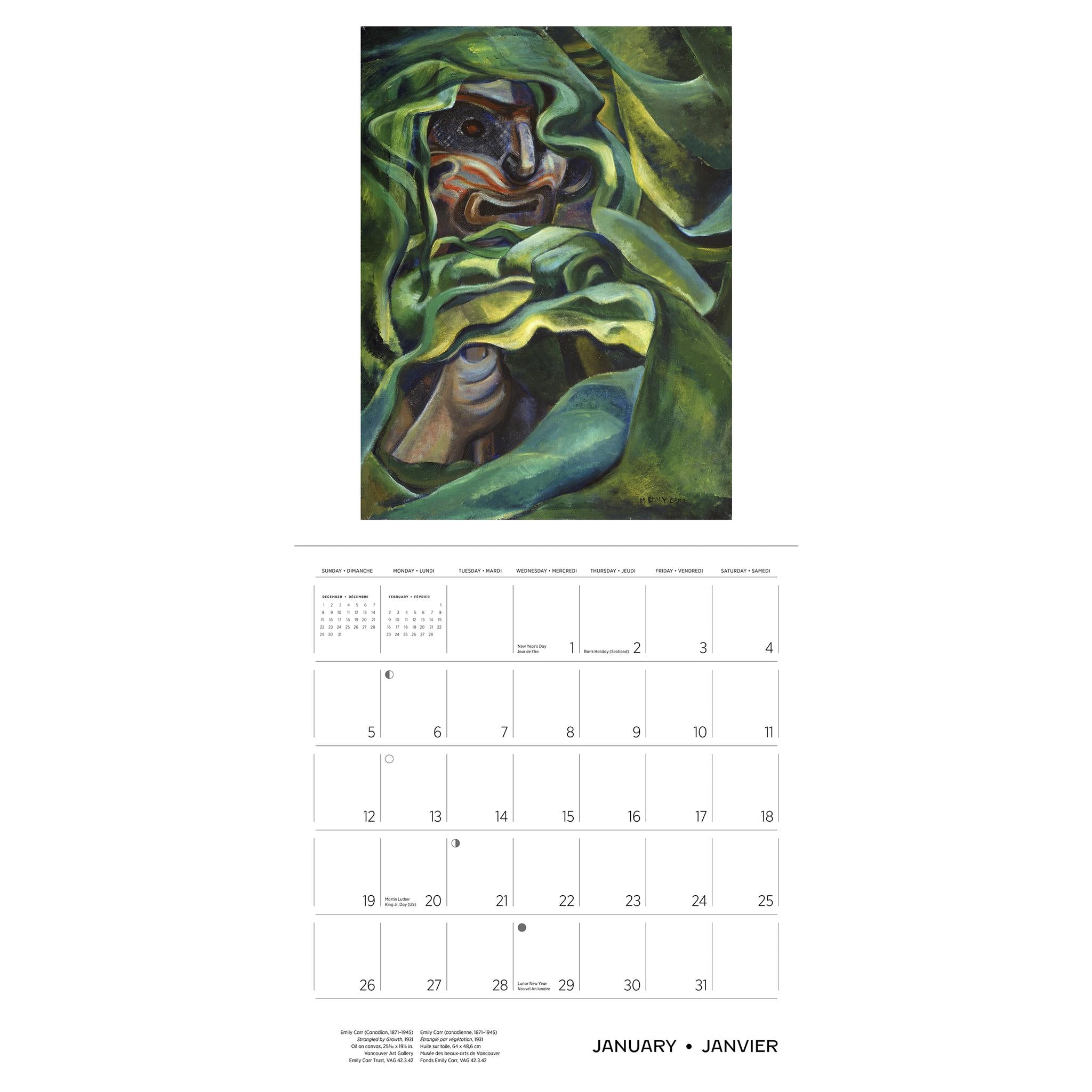 Emily Carr Wall 2025 Calendar