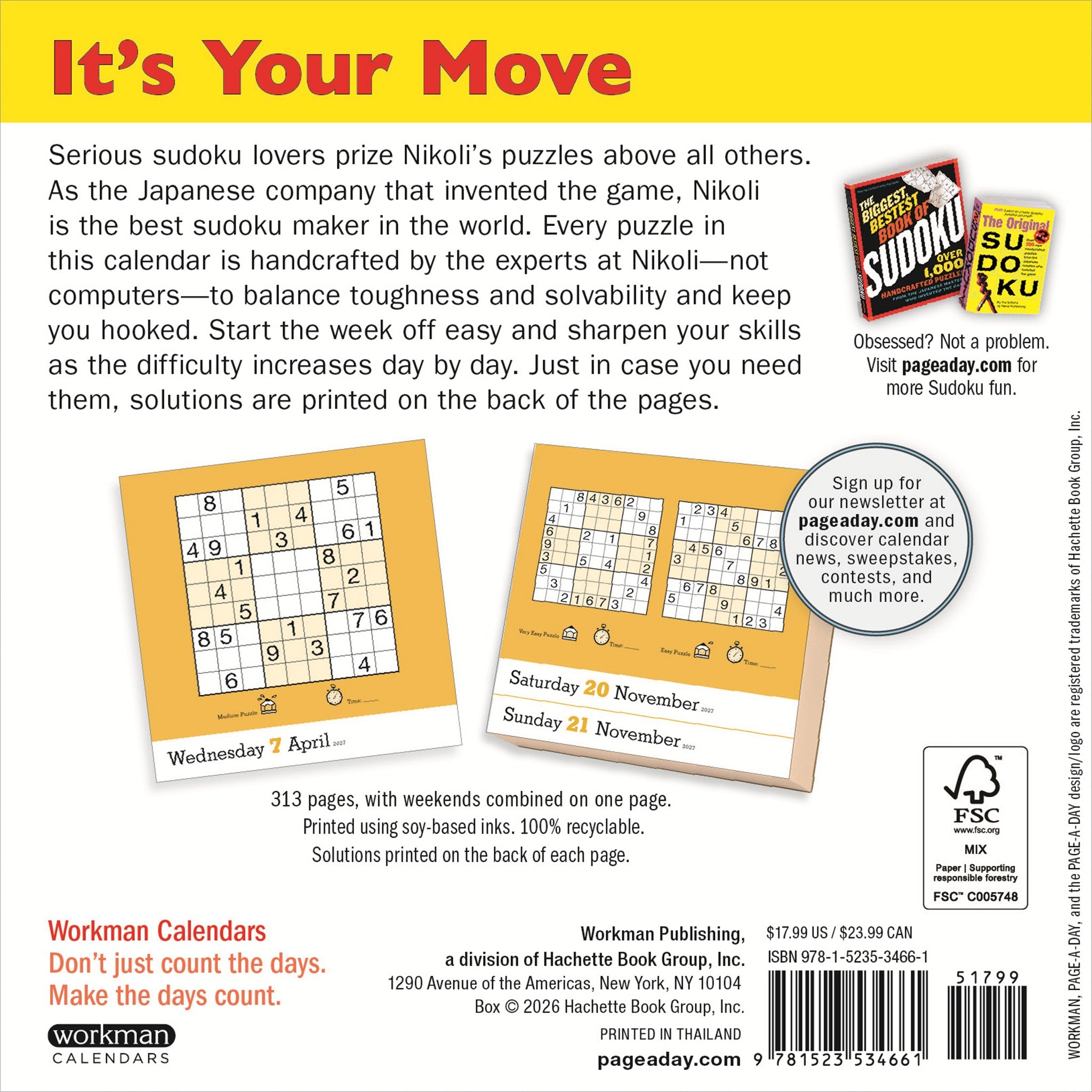Sudoku 2027 Box Calendar