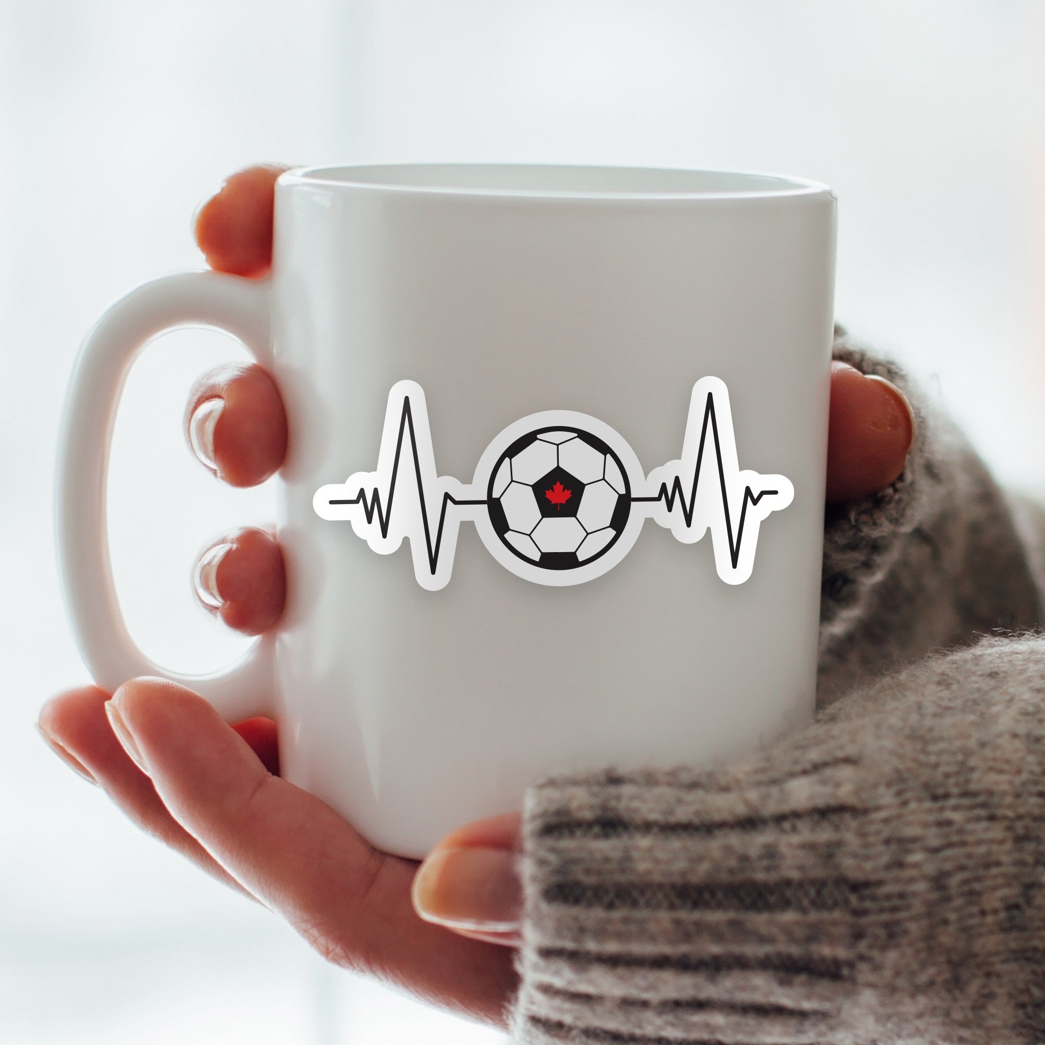 Soccer Ball Heartbeat Vinyl Sticker