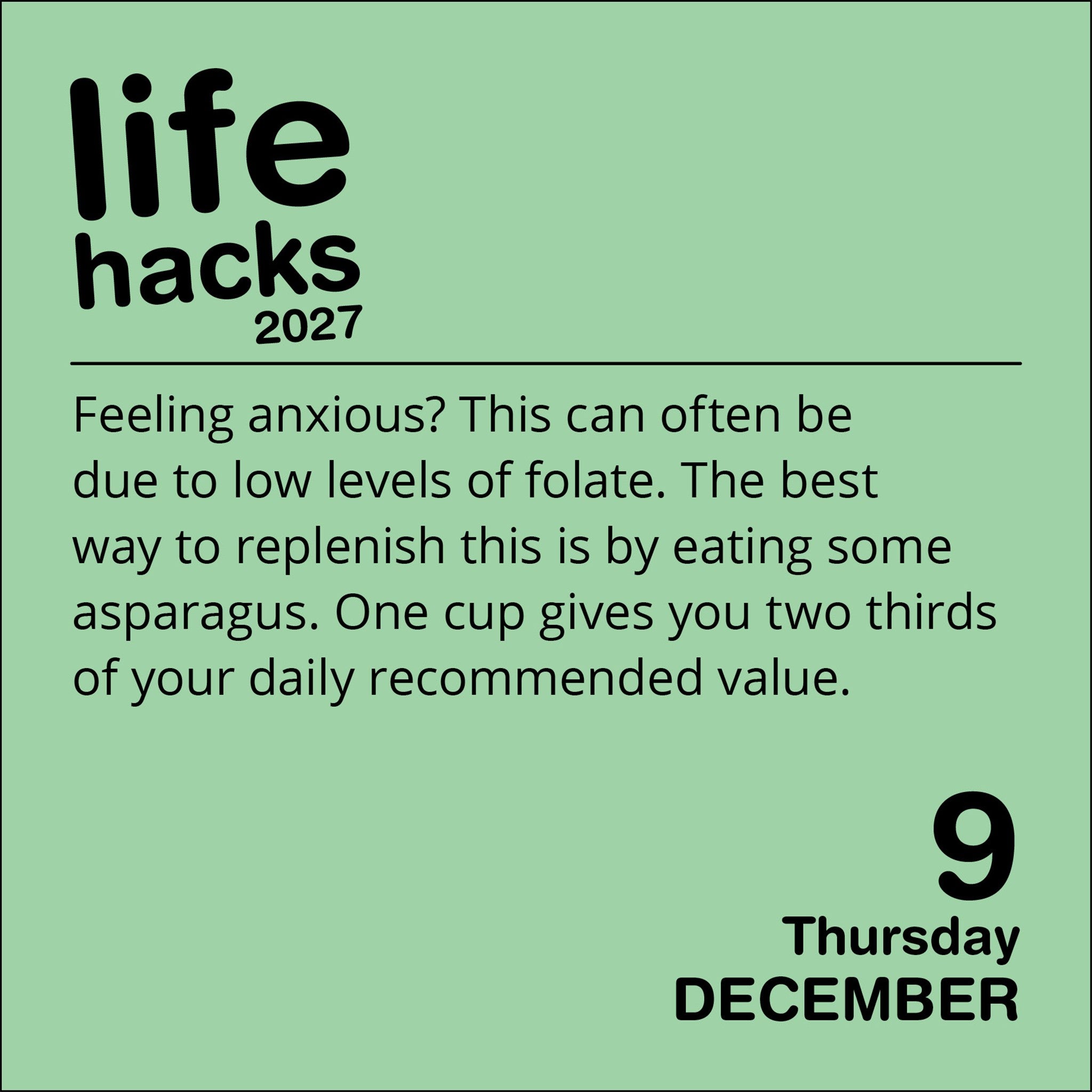 Life Hacks 2027 Box Calendar