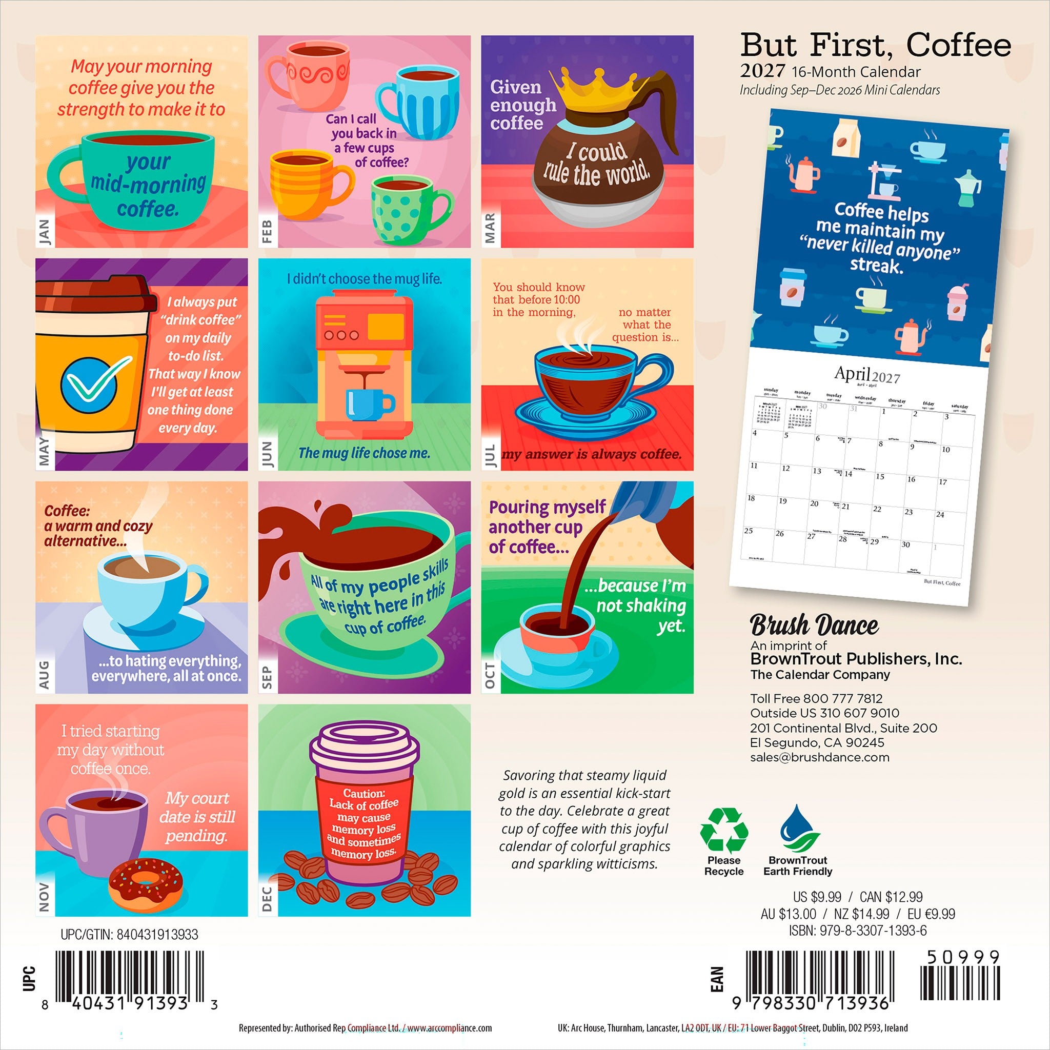 But First Coffee 2027 Mini Calendar