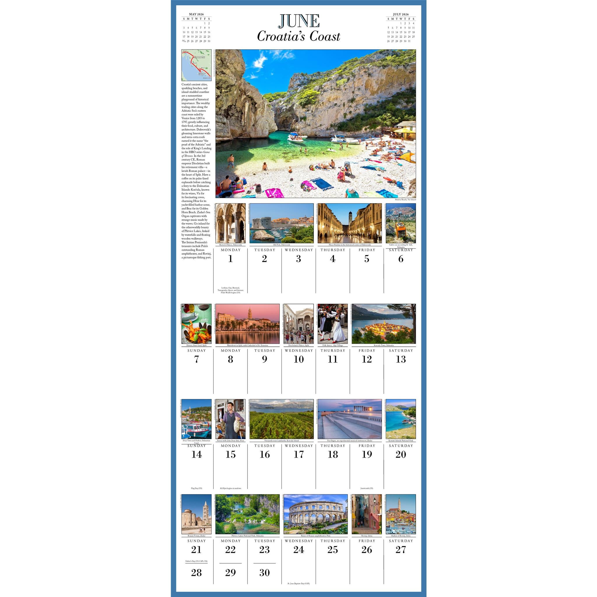 1000 Places To See Before You Die 2026 Wall Calendar